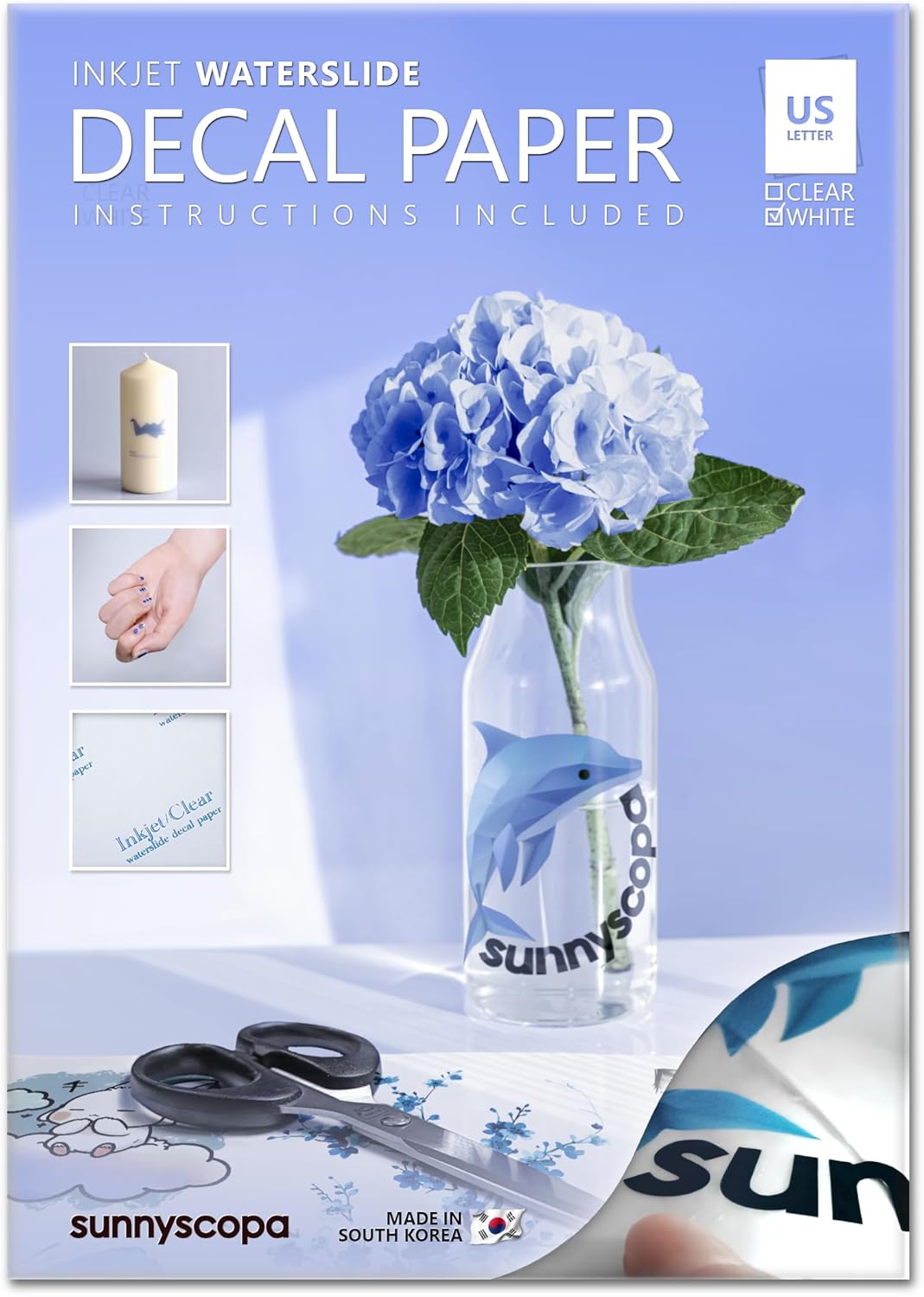 Sunnyscopa Waterslide Decal Paper for Inkjet Printers - 100 Sheets