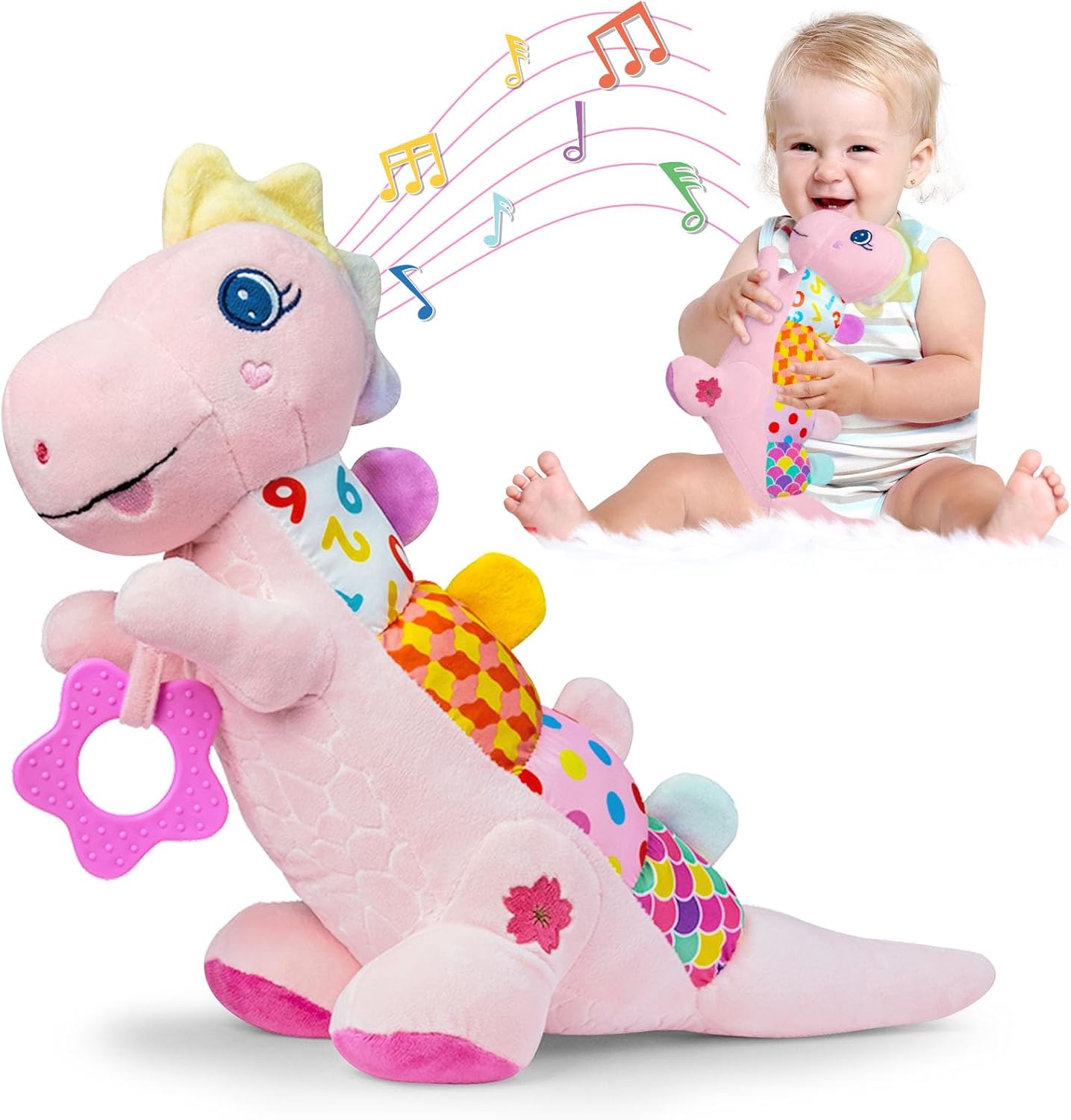 Dino Musical Toy for Newborns - Crinkles, Textures & Rattles!