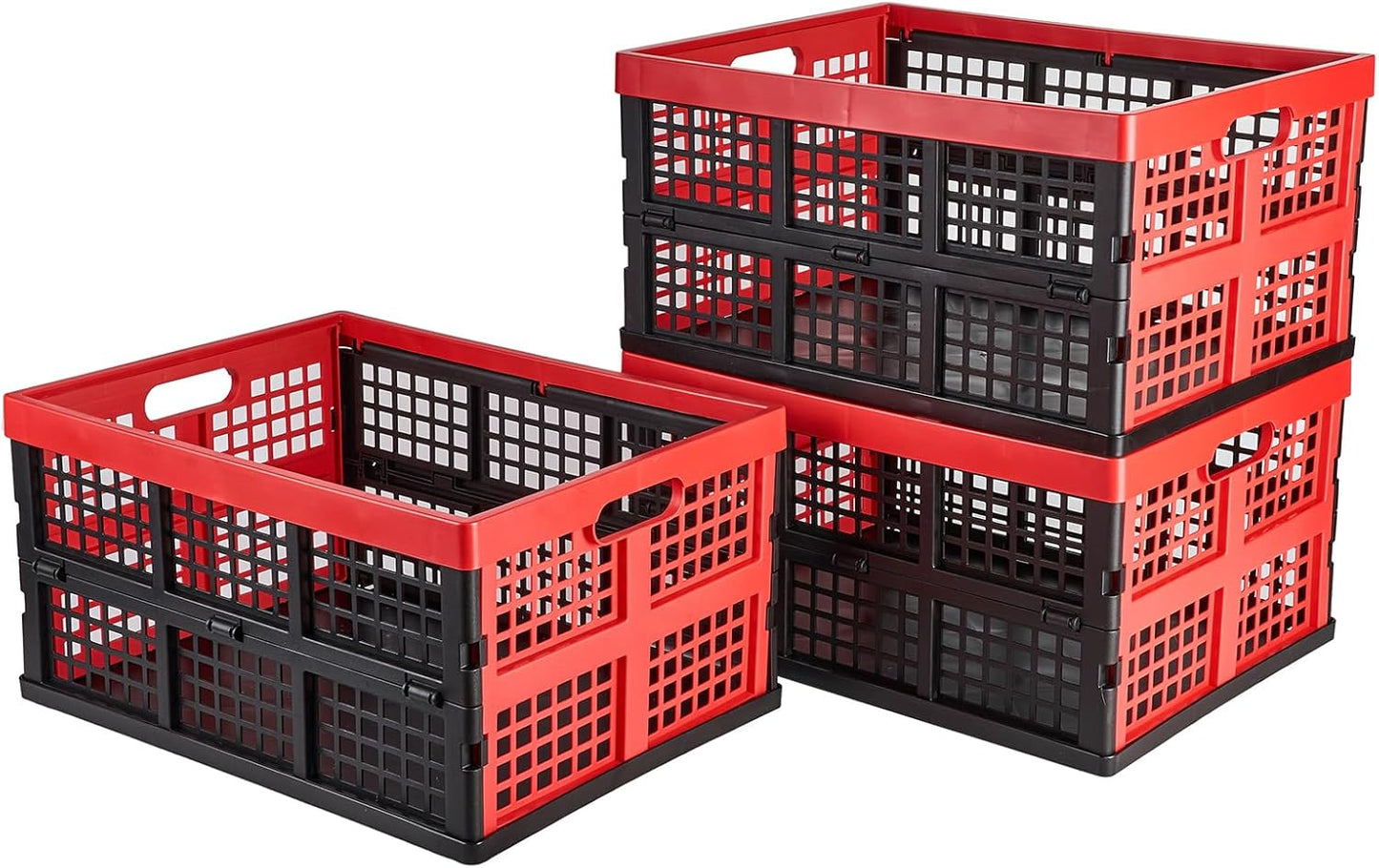 3-Pack Collapsible Storage Crates for Home and Office Use