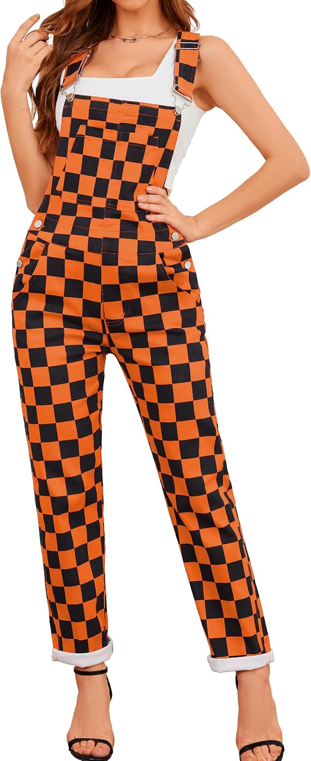 Stylish Checkered Pants Womens Overalls for Fashion Lovers