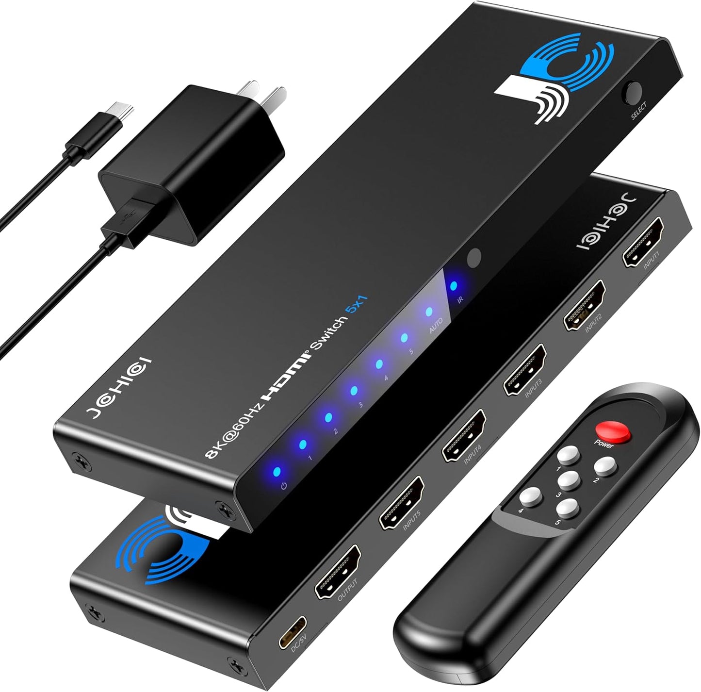 HDMI Switch 5 in 1 Out 8K@60Hz for Ultimate Gaming Experience