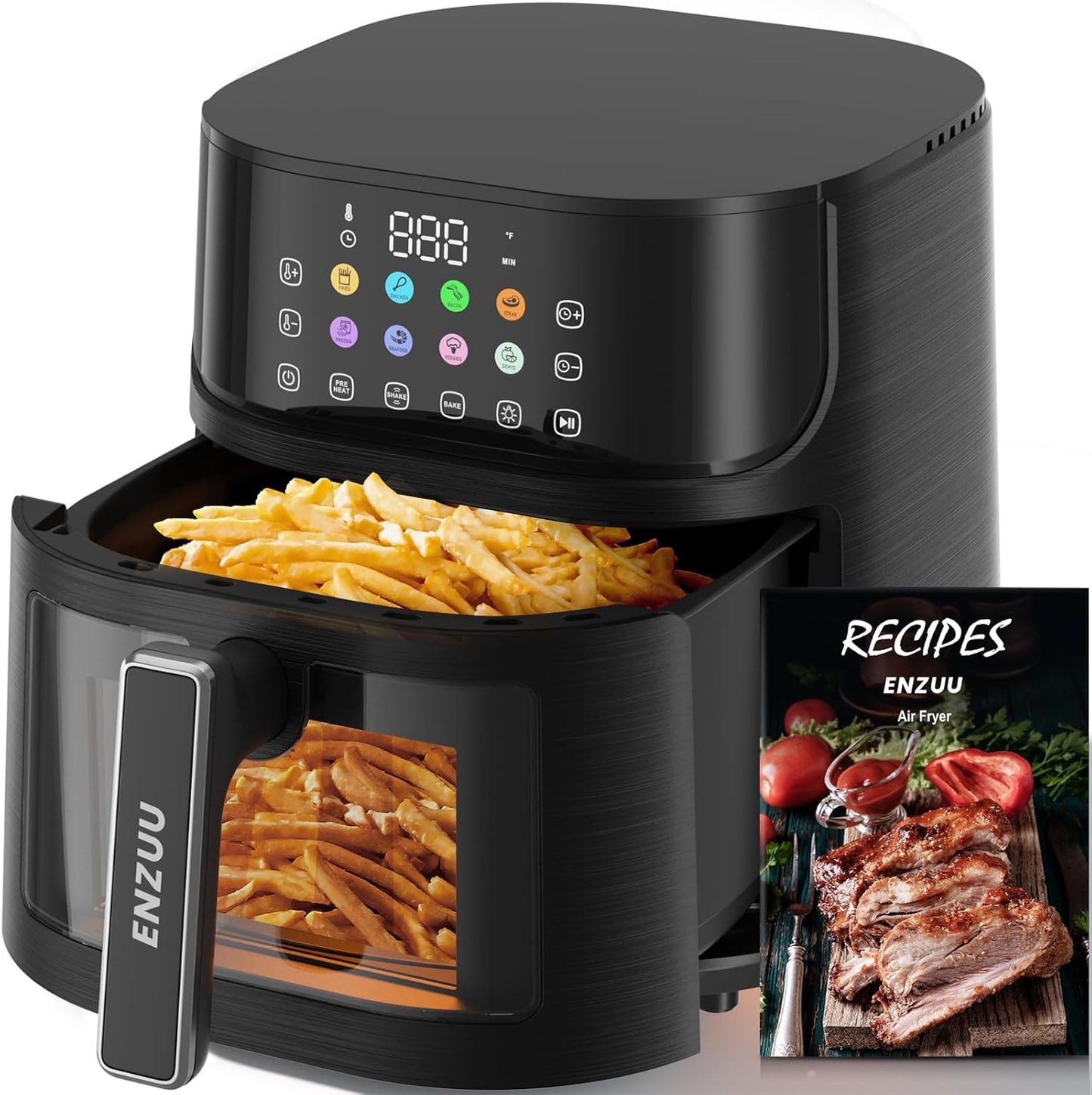 ENZUU Air Fryer: 85% Less Oil, Crispy Results, 11-in-1