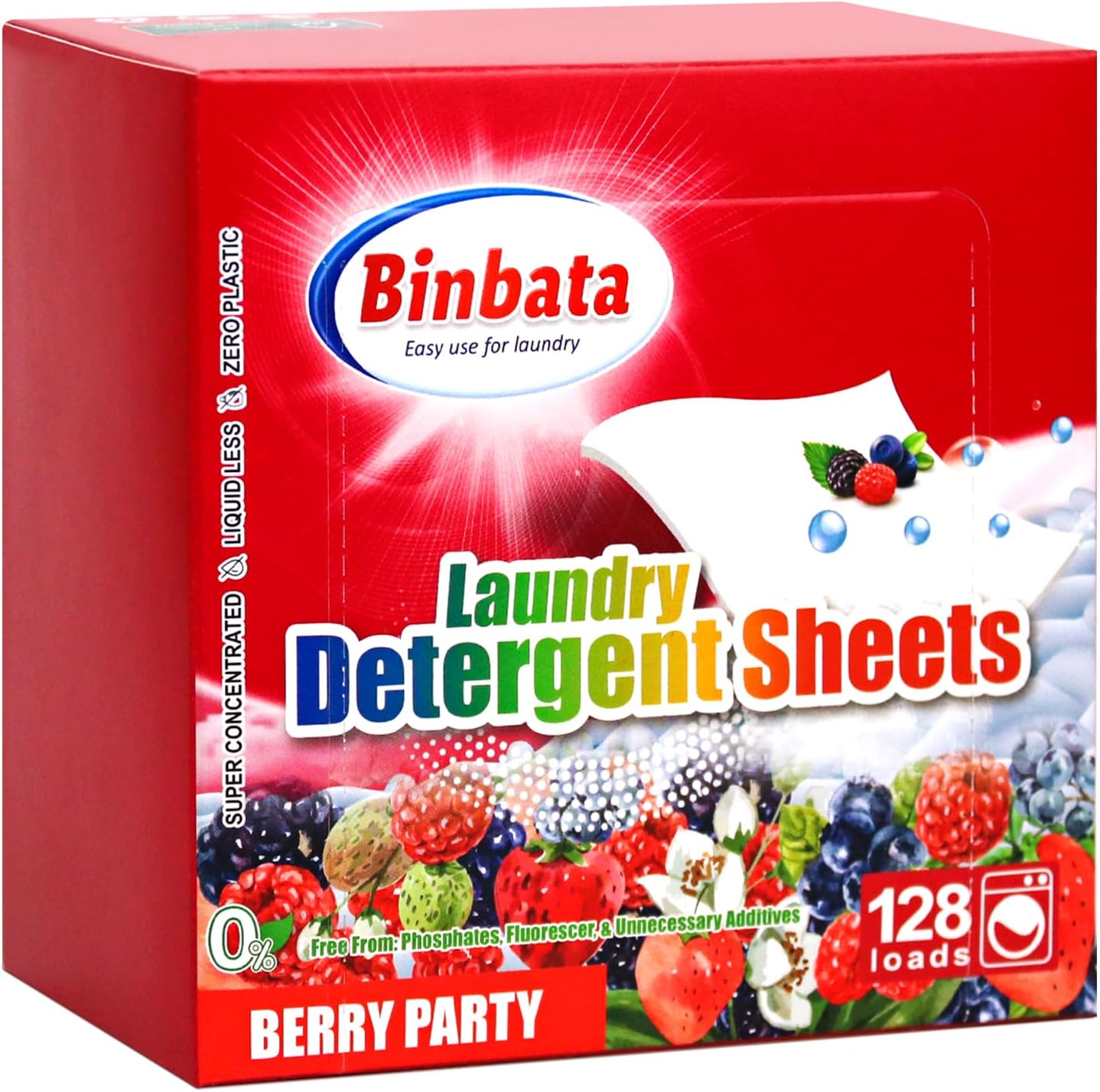 Binbata Berry Scent Laundry Sheets - Hypoallergenic & Eco-Friendly