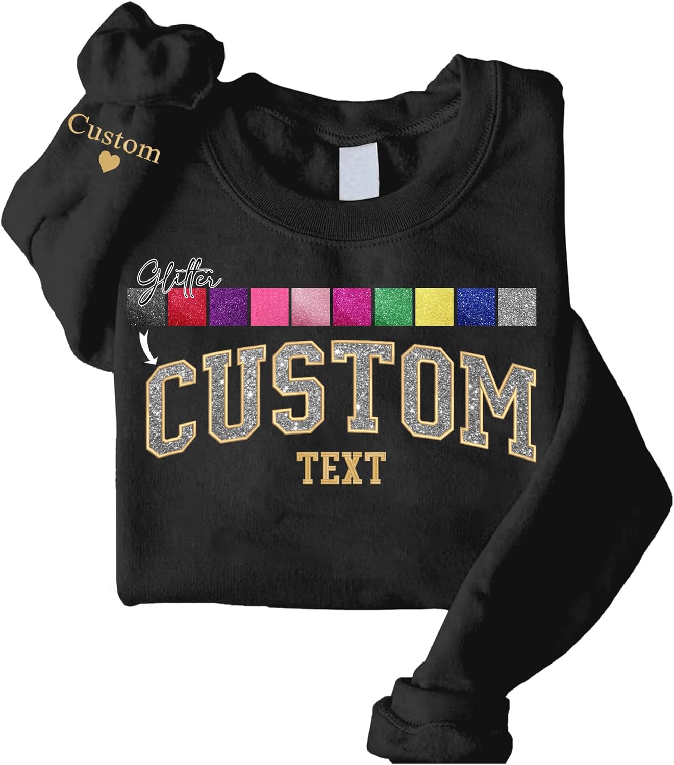 Sparkle in Style: Custom Glitter Sweatshirt by LullabyMall