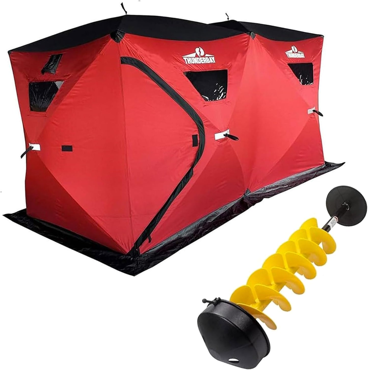 THUNDERBAY Ice Fishing Shelter: 6-8 Person Hub Style, 112 Sq Ft Fishable Area