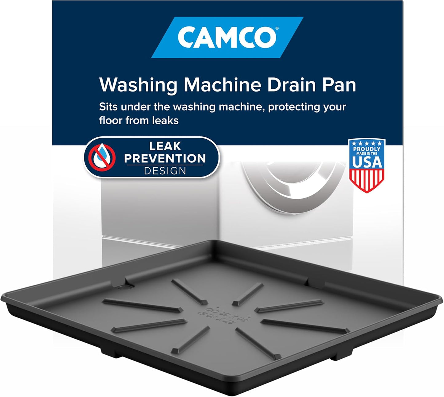 Camco 20750 | Durable Plastic Washing Machine Drain Pan