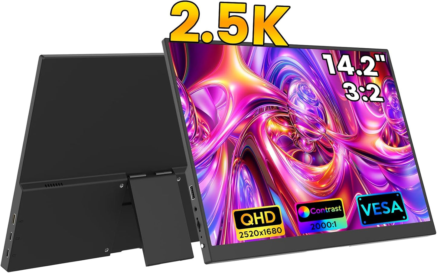 Portable 2.5K Laptop Monitor - Ultimate On-the-Go Display