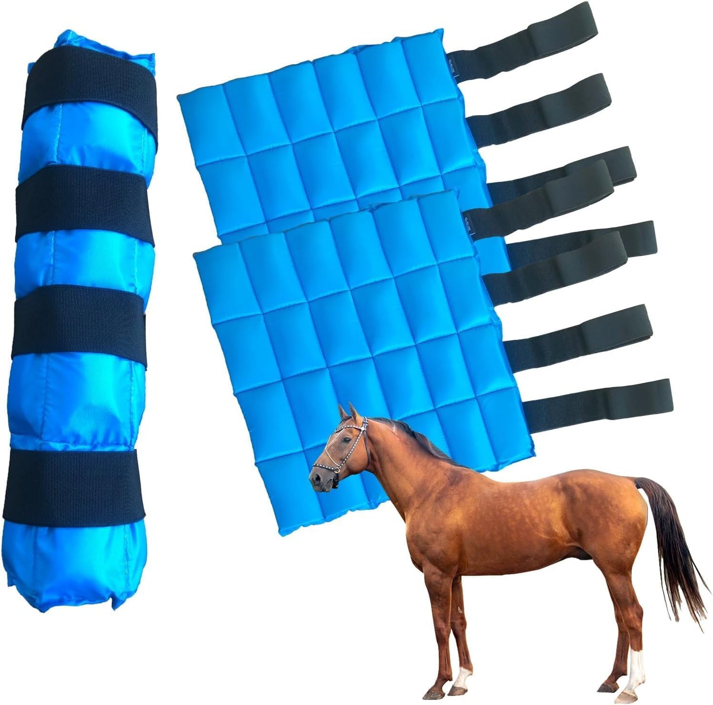 Horse Ice Boots Wraps with Gel Pack for Equine Recovery
