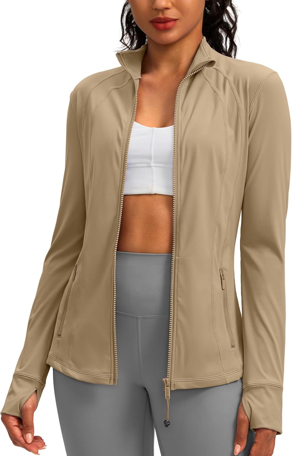 Women's Workout Jackets with 4 Pockets for Yoga and Running