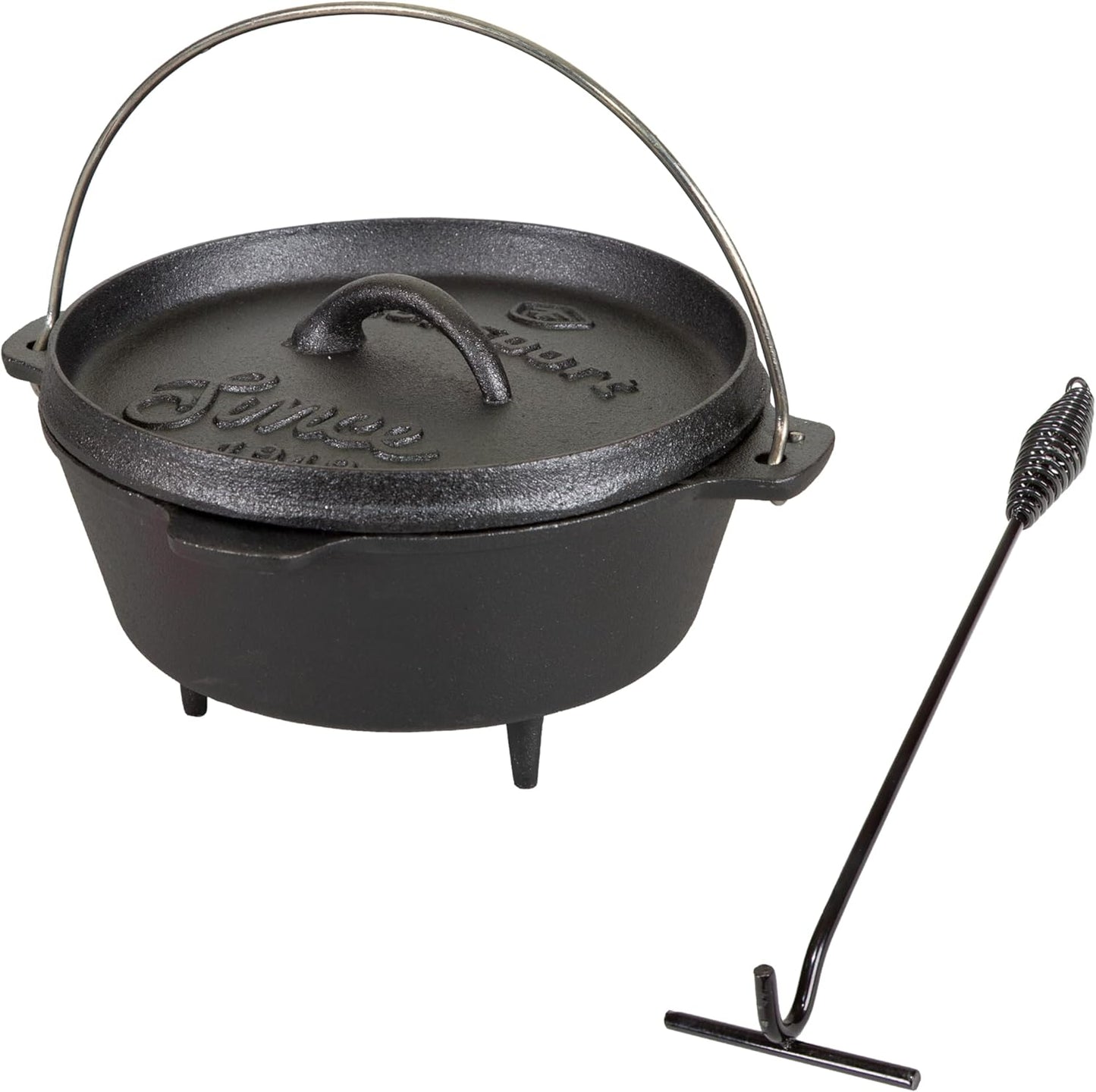Stansport Pre-Seasoned Cast Iron Dutch Oven for Outdoor Cooking