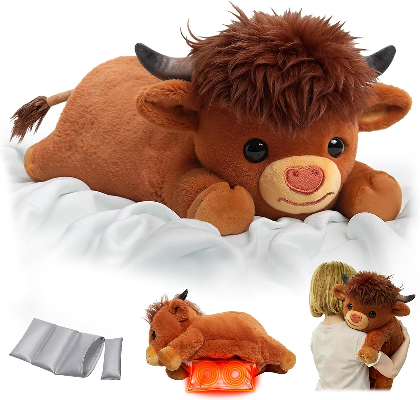 Weighted Stuffed Animals with Microwavable Heating Pad for Comfort