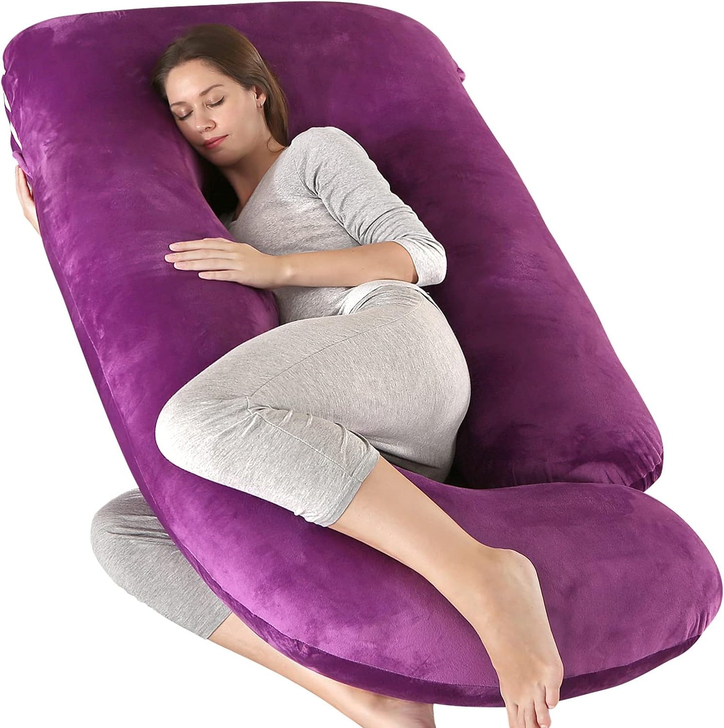 Elover Pregnancy Pillows for Sleeping Support, 57 Inch U Shaped