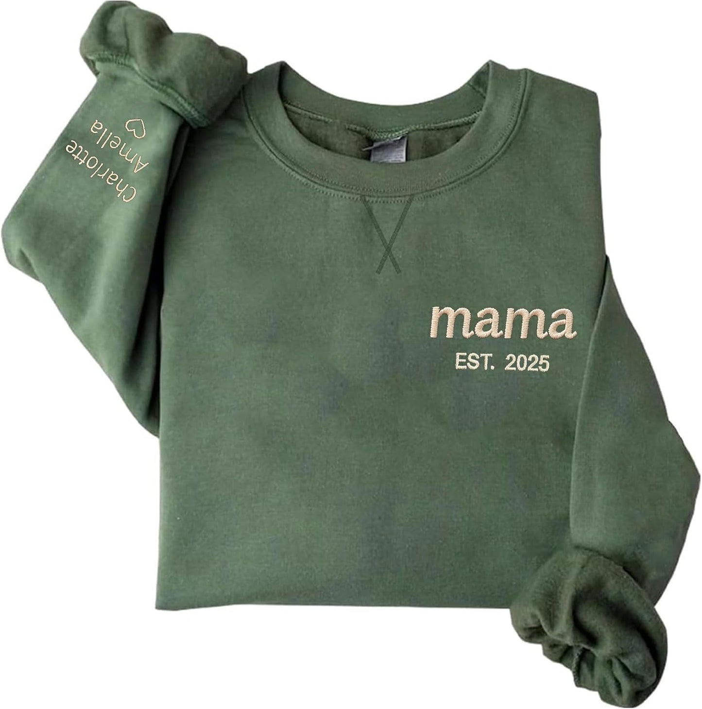 Custom Mama Sweatshirt - Kid Names Embroidered, Unique Gift