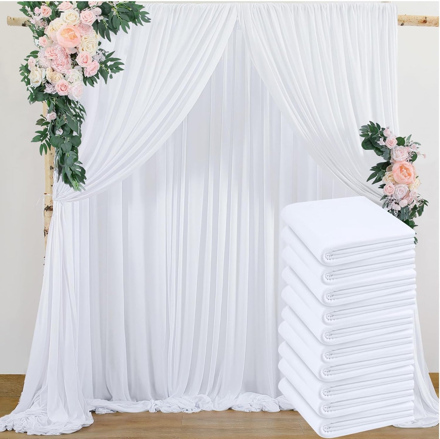 White Wrinkle-Free Backdrop Set for Perfect Party Pics