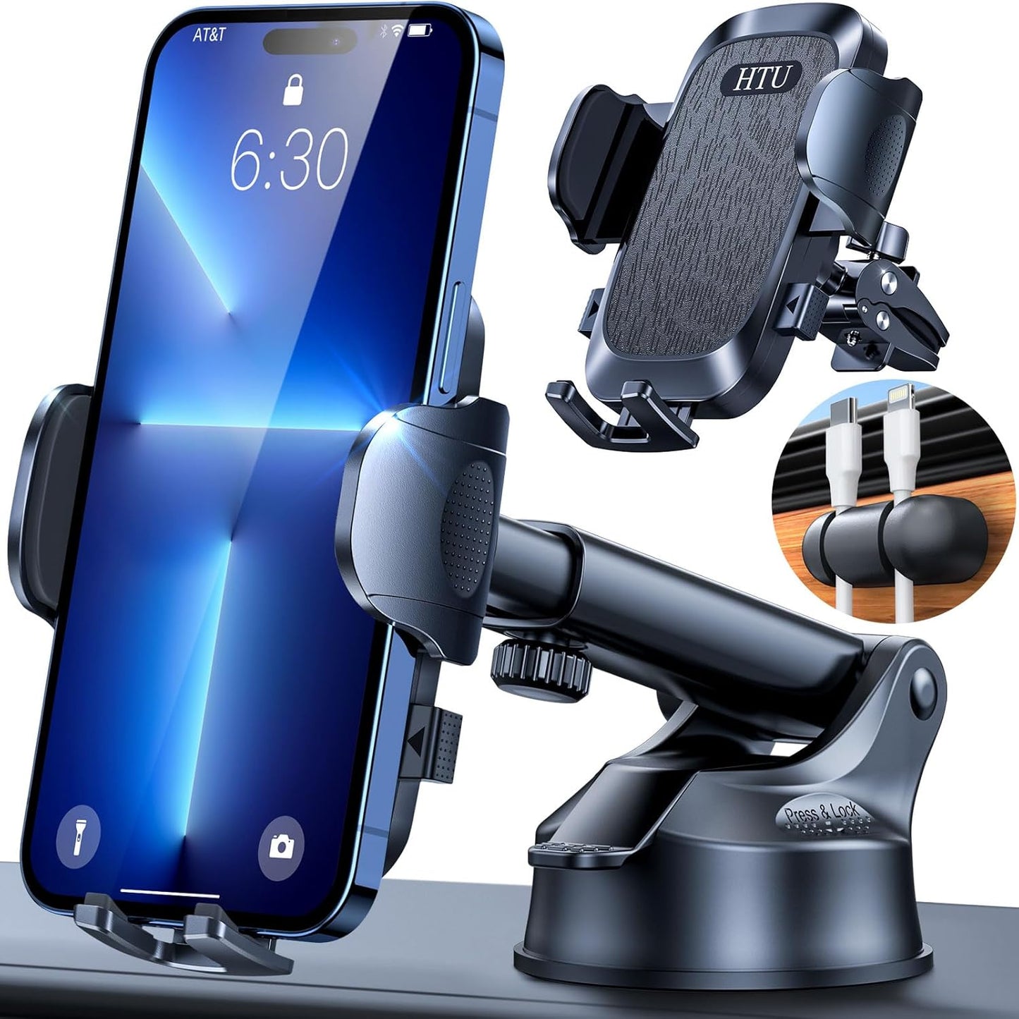 HTU Strong Suction Car Phone Mount for iPhone & Samsung