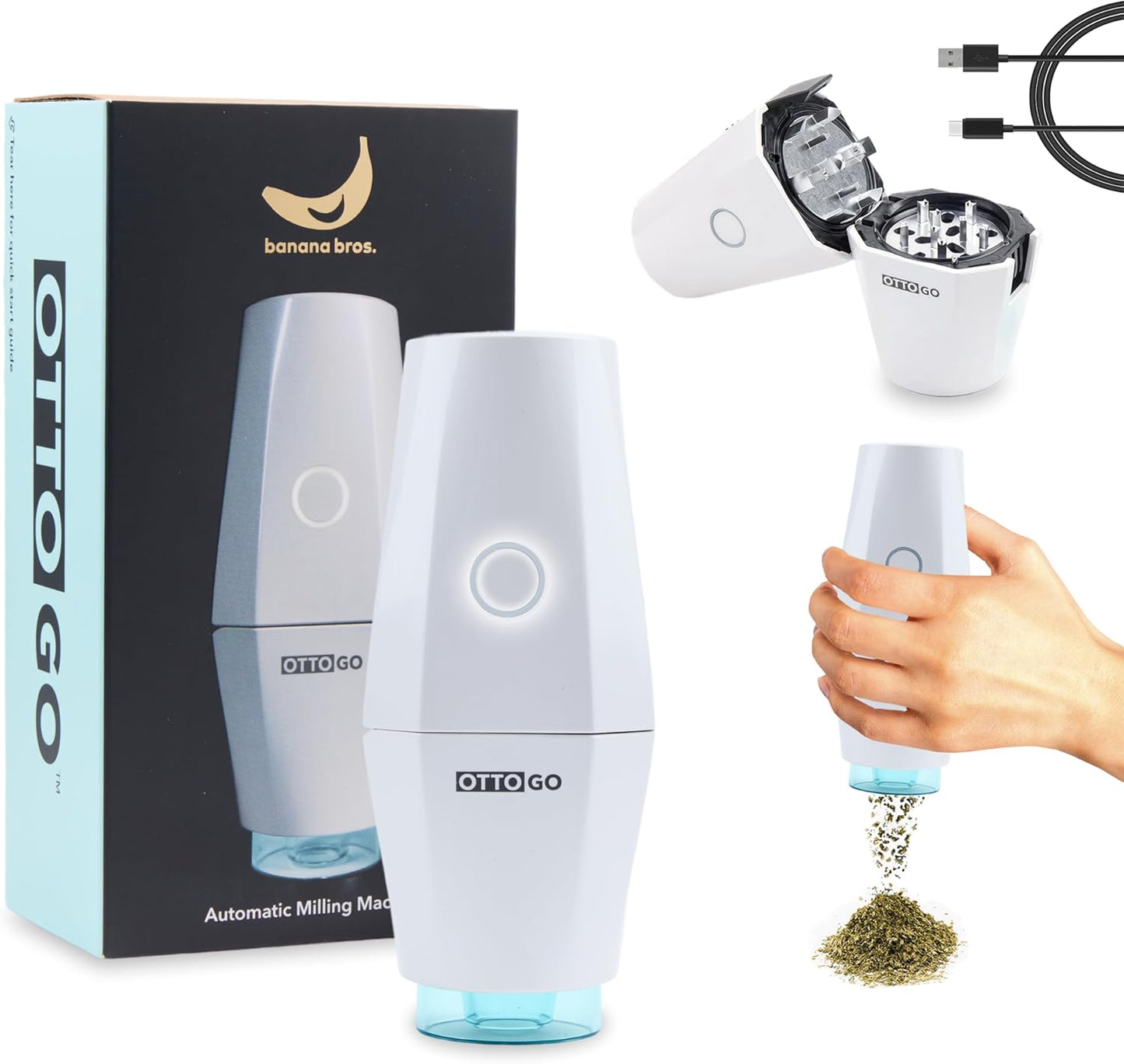 OTTO GO Electric Smart Spice Grinder - Automatic Herb Grinder