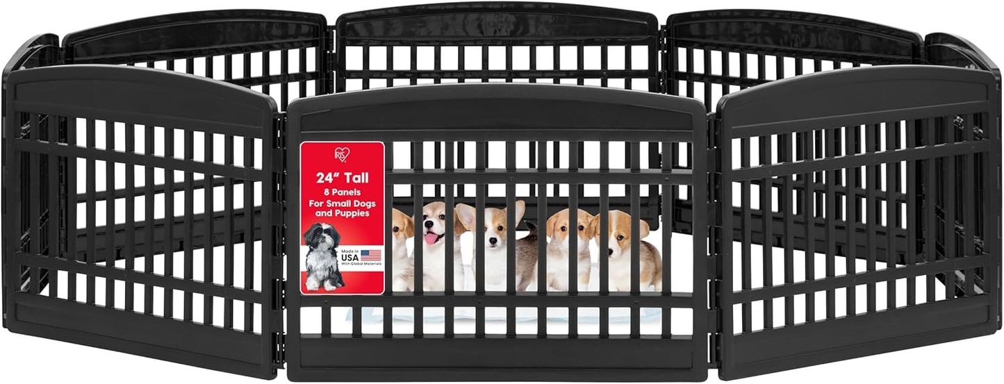 IRIS USA 24in 8-Panel Puppy Playpen for Small Dogs and Puppies