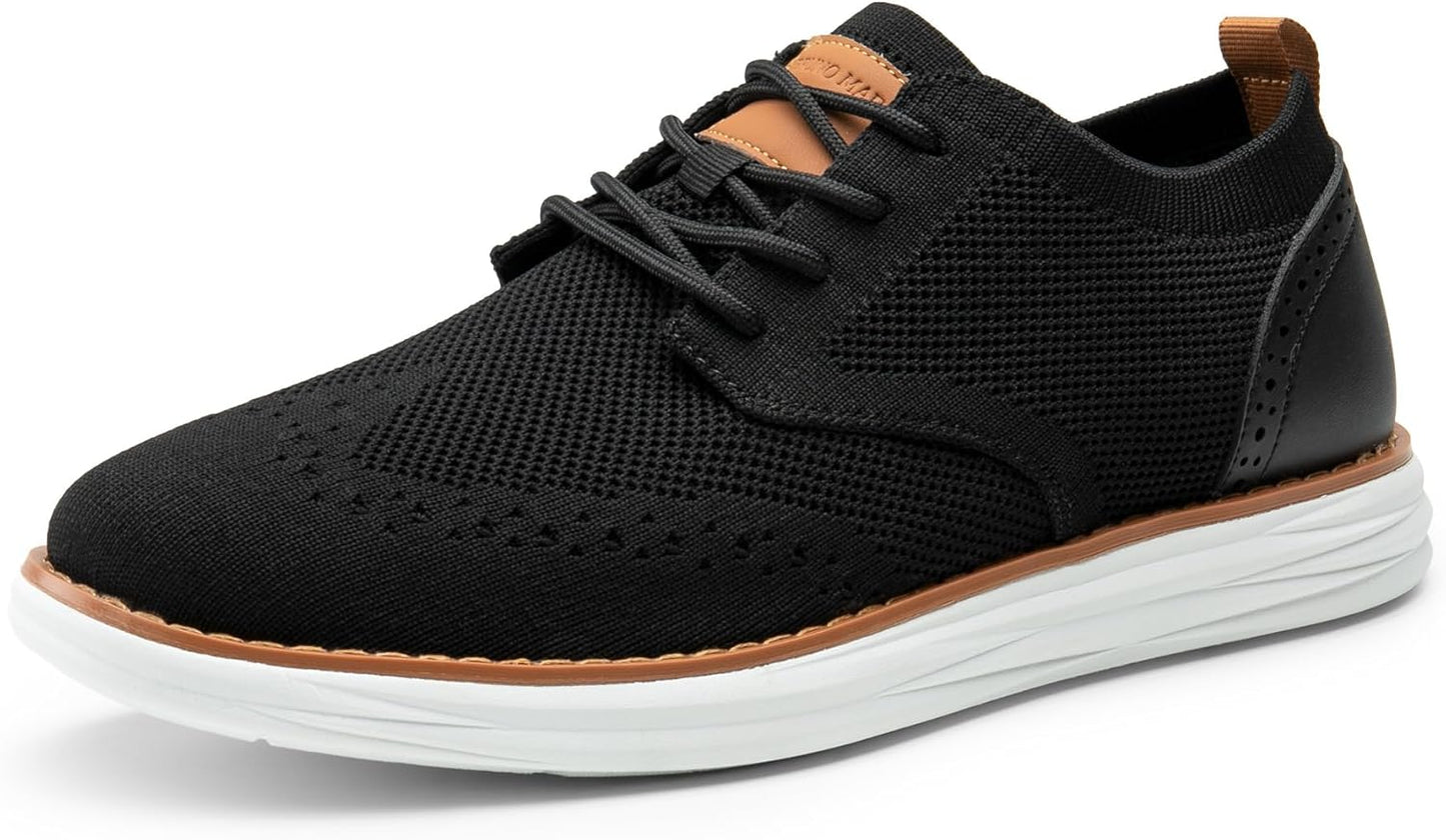 Bruno Marc Men's KnitFlex Craft Mesh Oxfords for All-Day Comfort