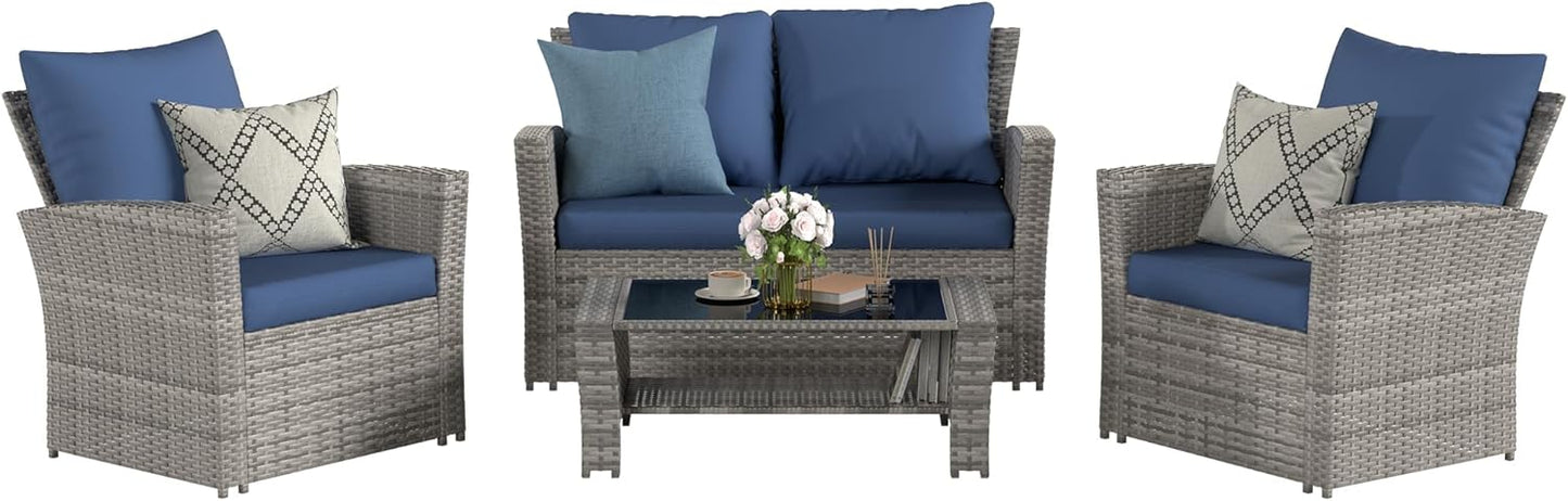 4 Pieces Patio Furniture Set for Outdoor Comfort and Style