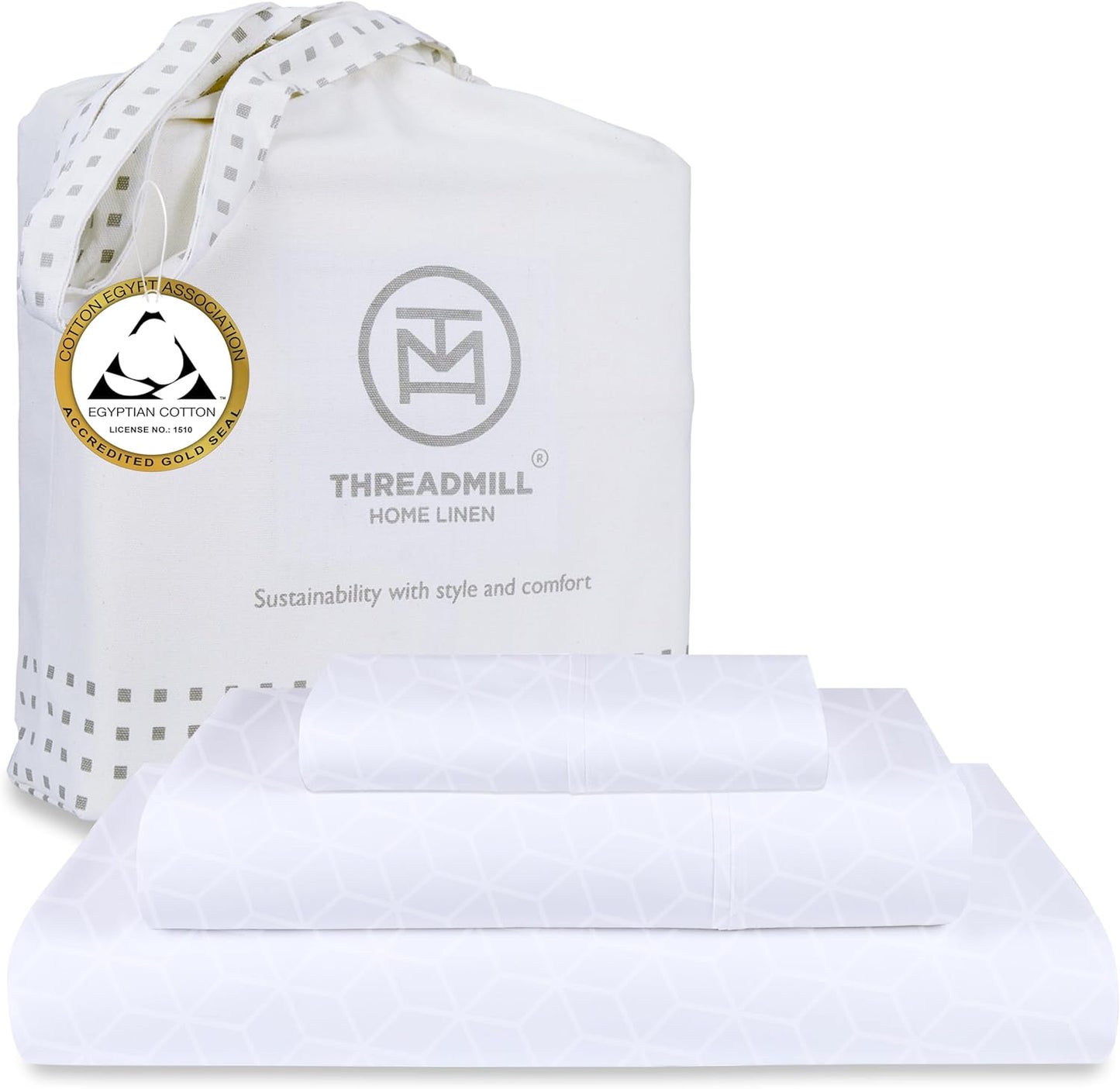 Threadmill Egyptian Cotton Twin Sheet Set for Cozy Sleep