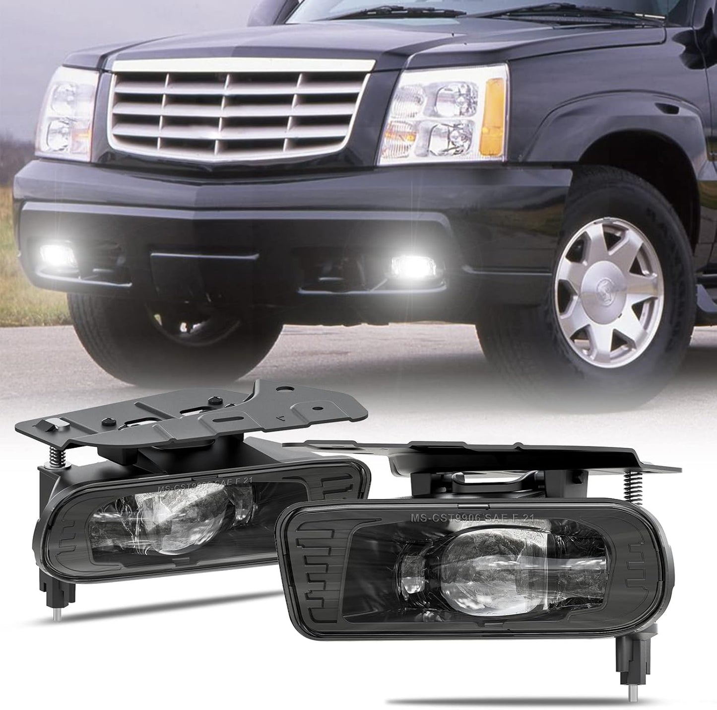 BICYACO LED Fog Lights Assembly for Cadillac Escalade 2002-2006