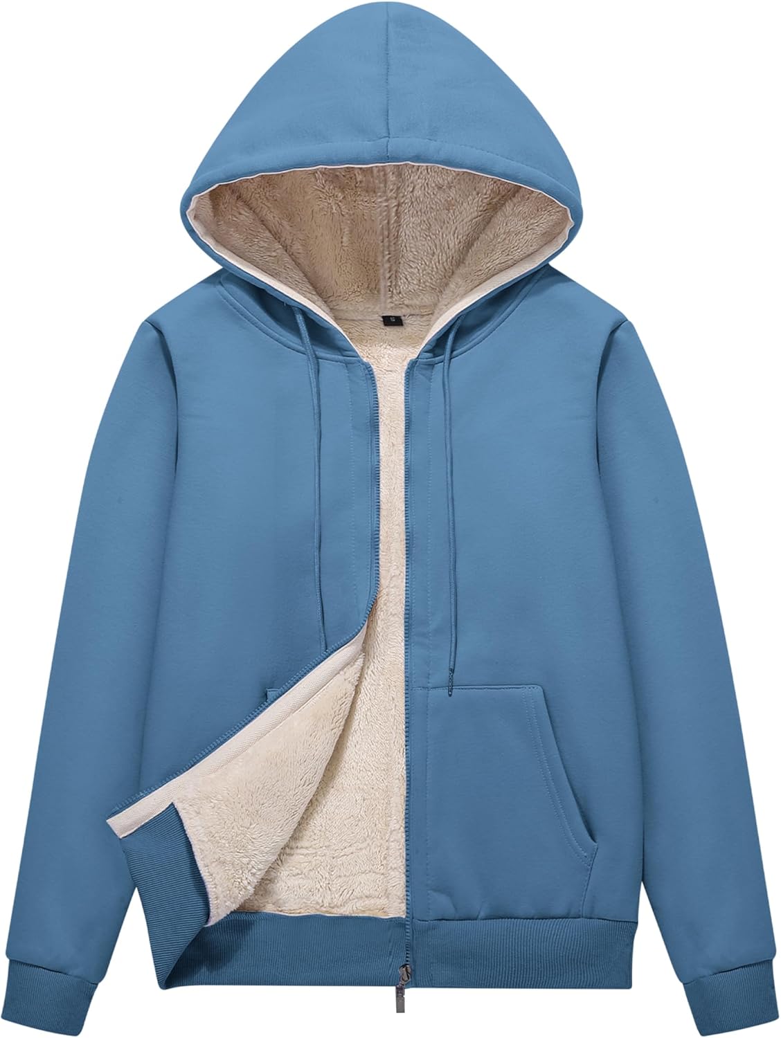 Flygo Women Winter Hoodies Zip Up Fleece Sherpa Lined Jacket