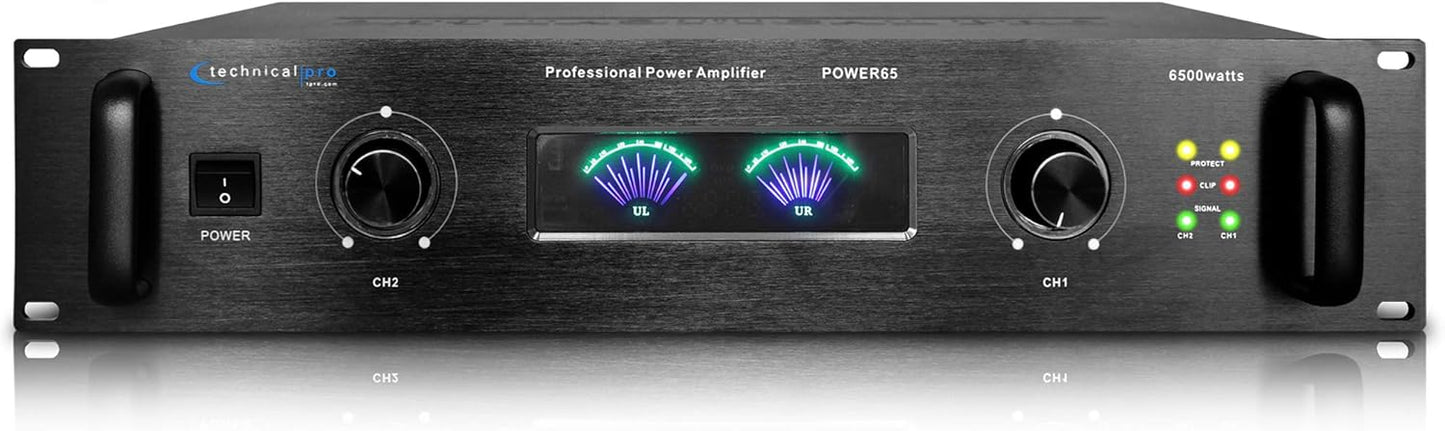 Technical Pro Portable PA System with 6500 Watts Power Amplifier