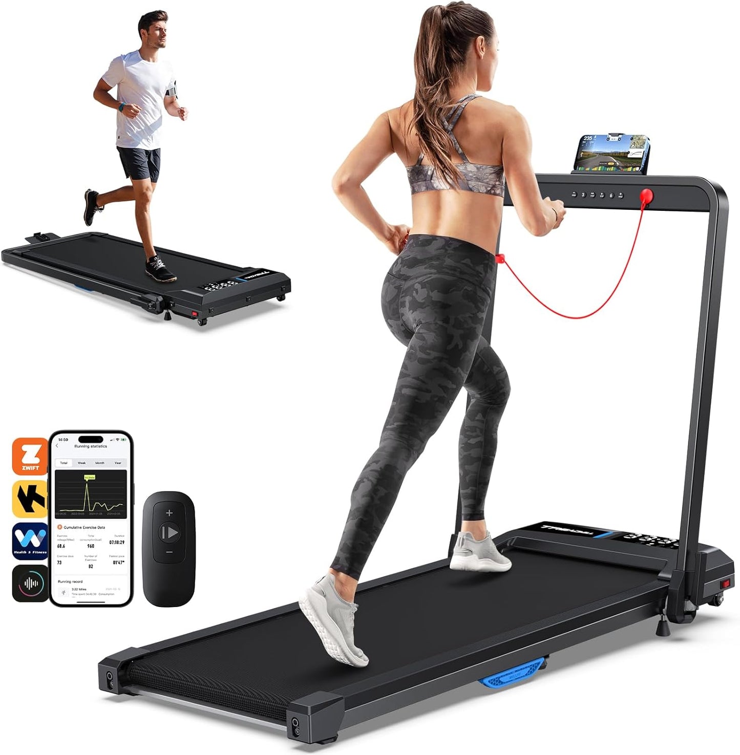 WELLFIT 10% Incline Walking Pad with Smart Voice Control Feature
