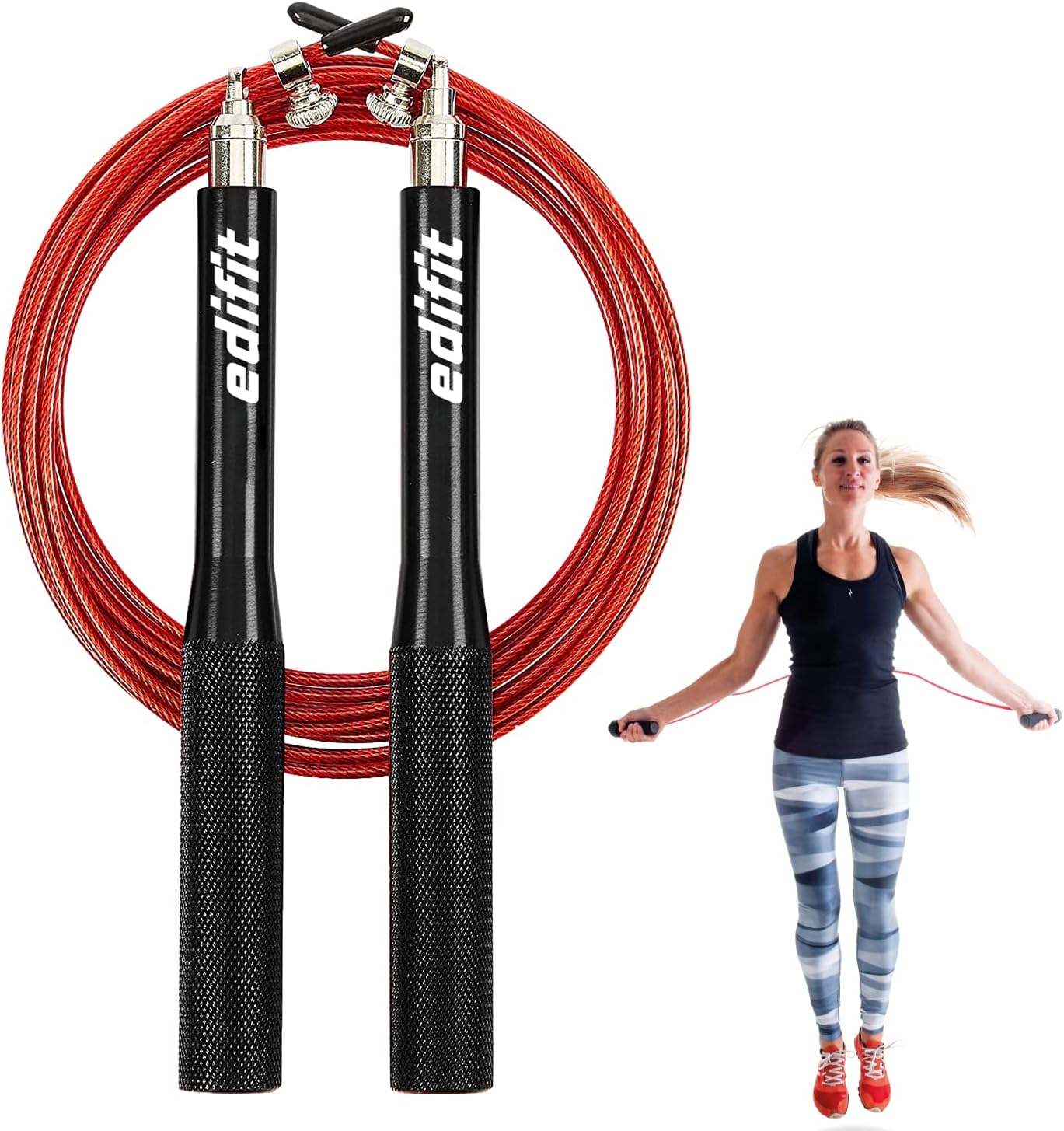 EDIFIT Crossfit Jump Rope - Adjustable Home Workout Essential