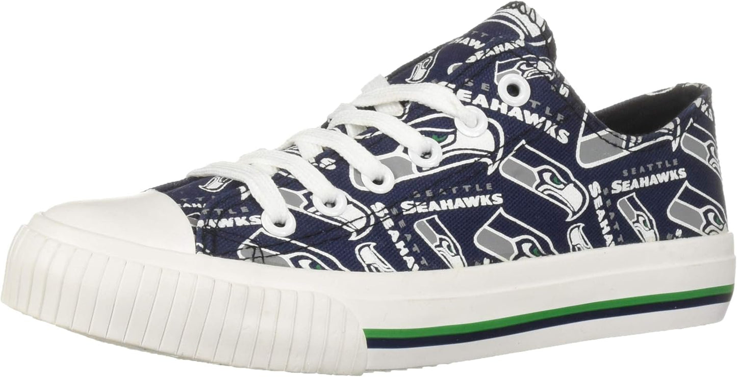 FOCO NFL Womens Team Logo Low Top Canvas Sneakers for Fans