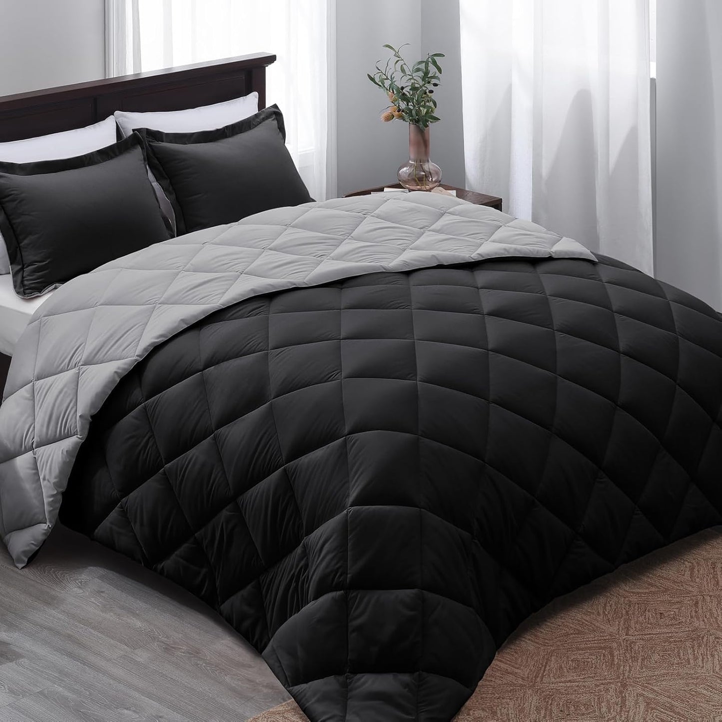 Basic Beyond King Size Comforter Set - Elegant Black Comforter