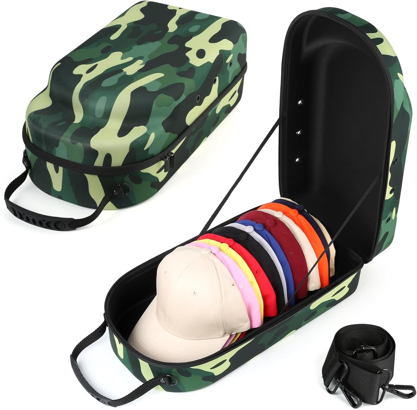Hard Baseball Hat Case for Travel - Perfect for 12 Caps