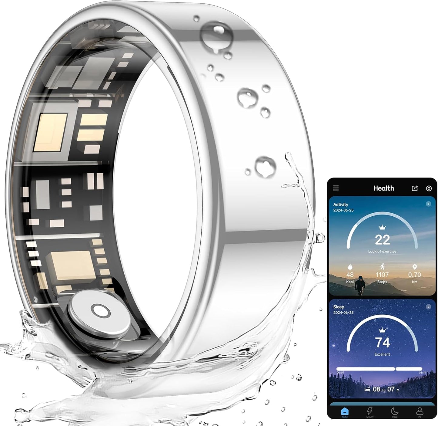 24/7 Health Monitoring Tracker, 7-Day Battery, No Fees, IP68 Waterproof - FENDALE