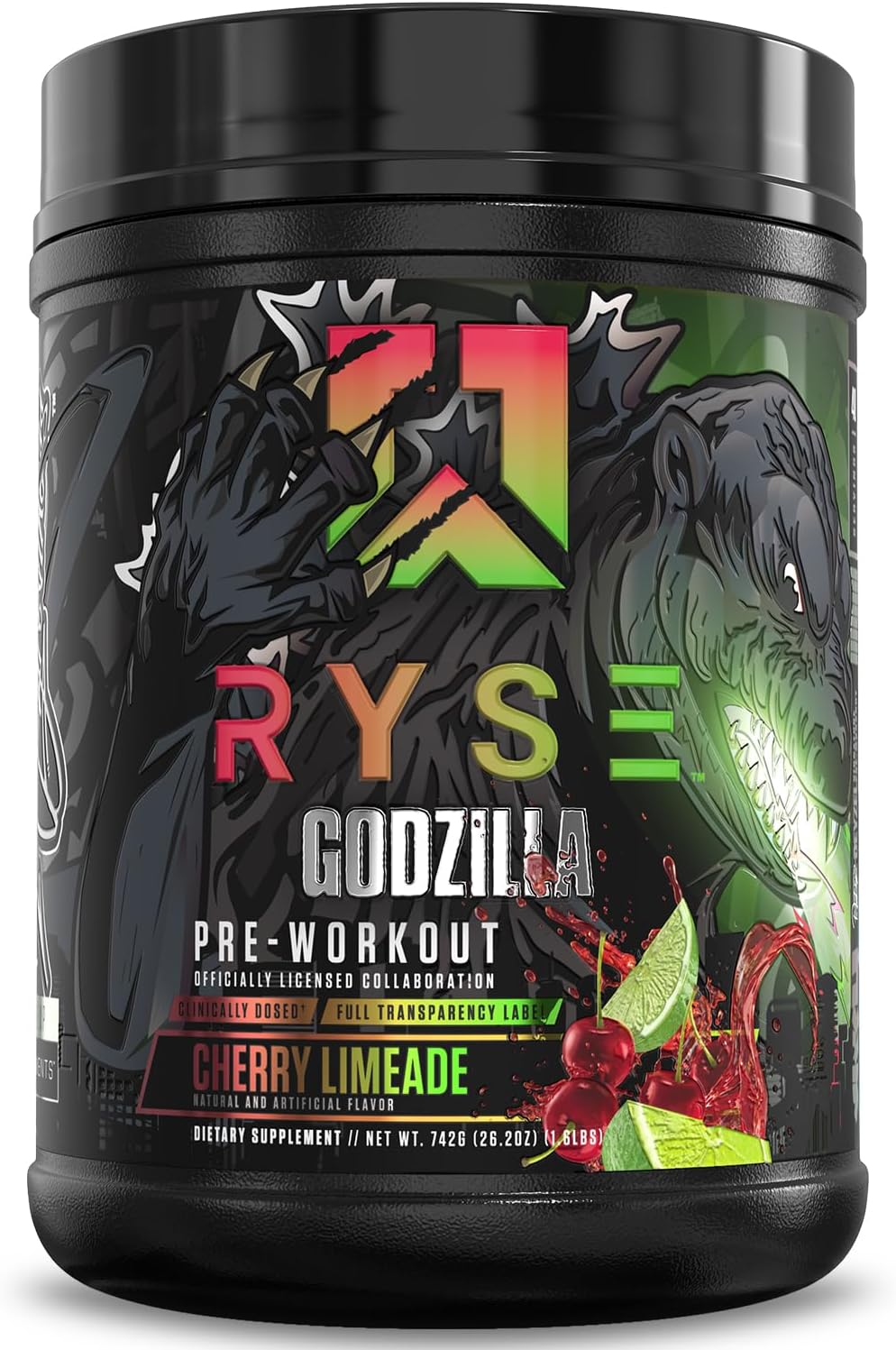 RYSE Godzilla Pre Workout Powder - Cherry Limeade - High Stim