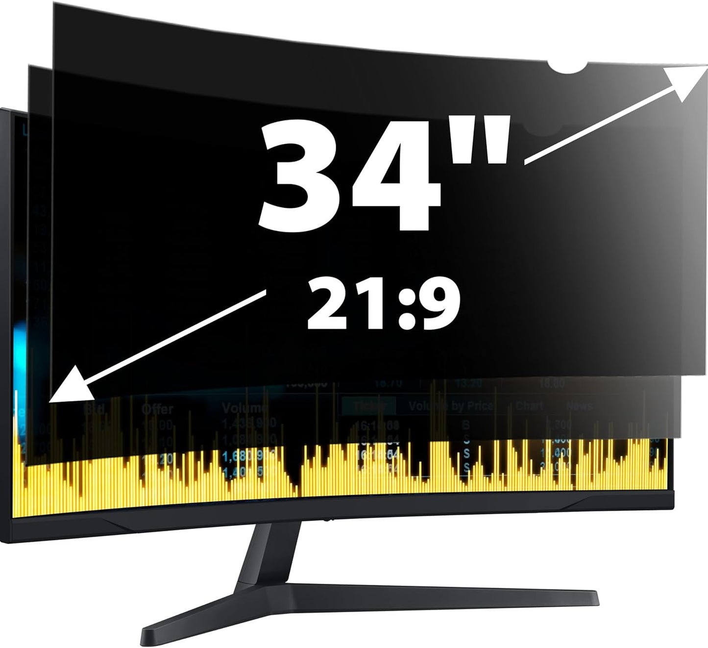 34 Inch Computer Privacy Screen for Widescreen Monitors - 2 Pack
