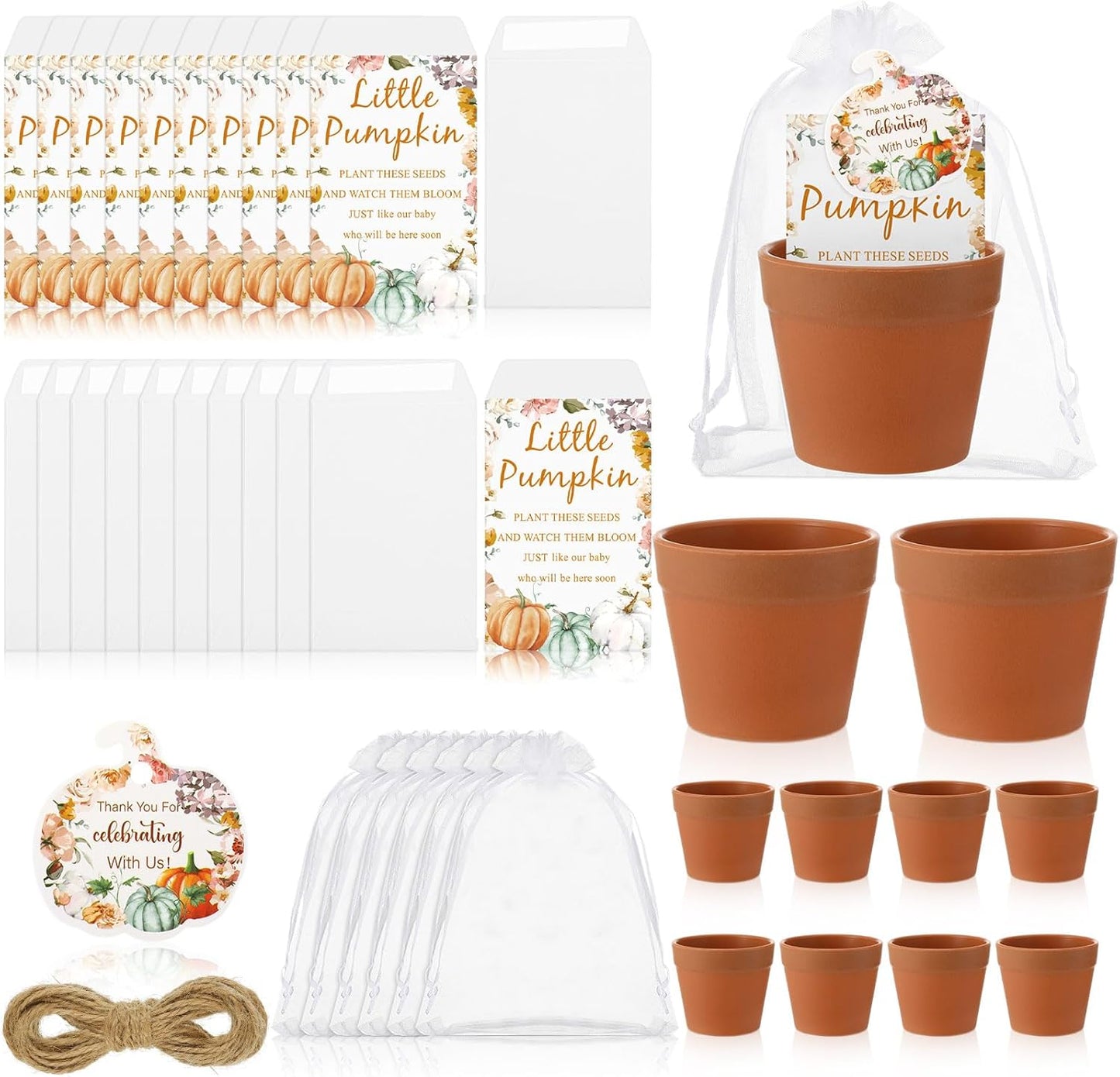Ctosree 50 Sets Fall Baby Shower Seed Packet Gifts
