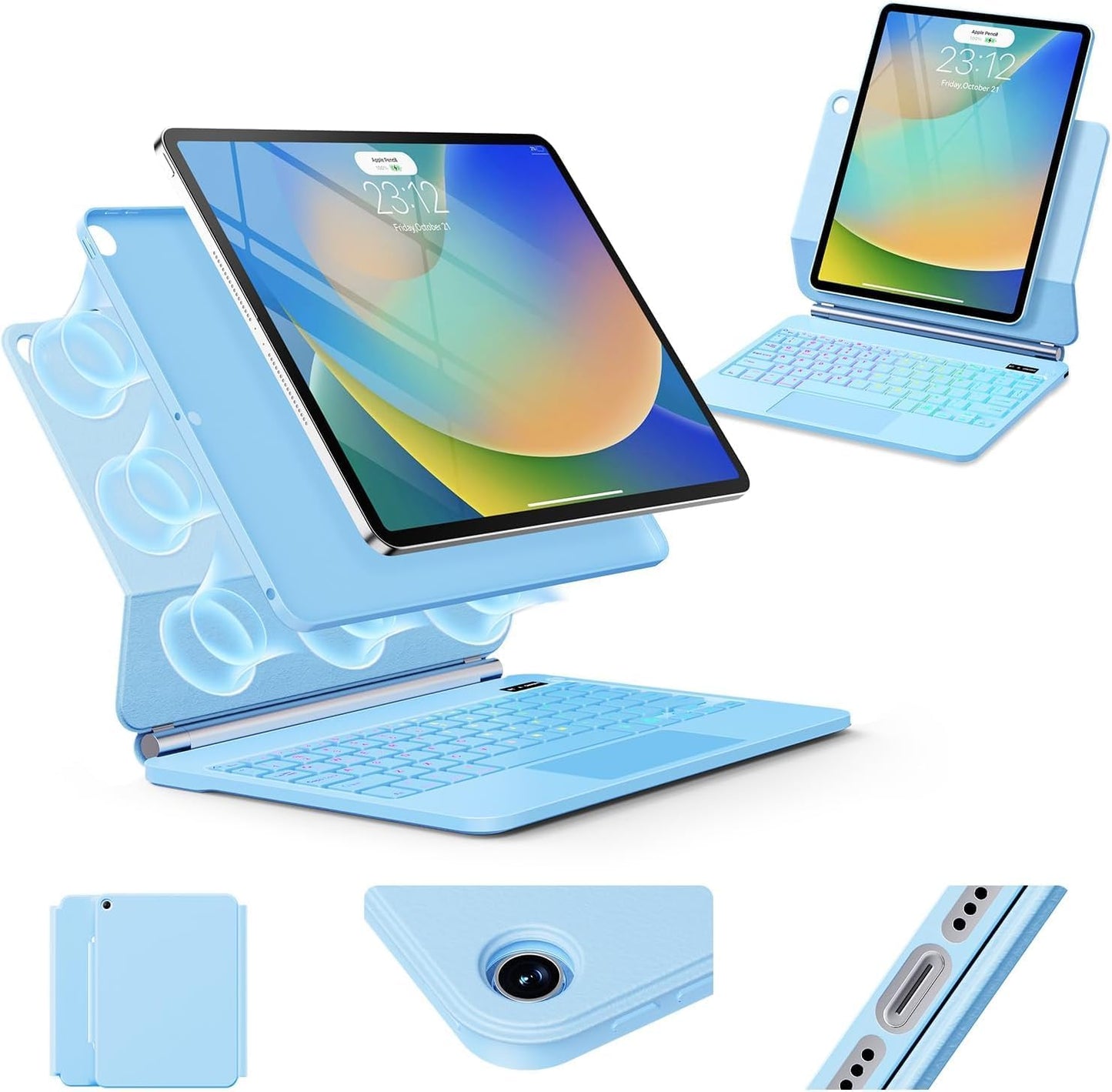 iPad 9th Generation Case with Keyboard and Floating Stand