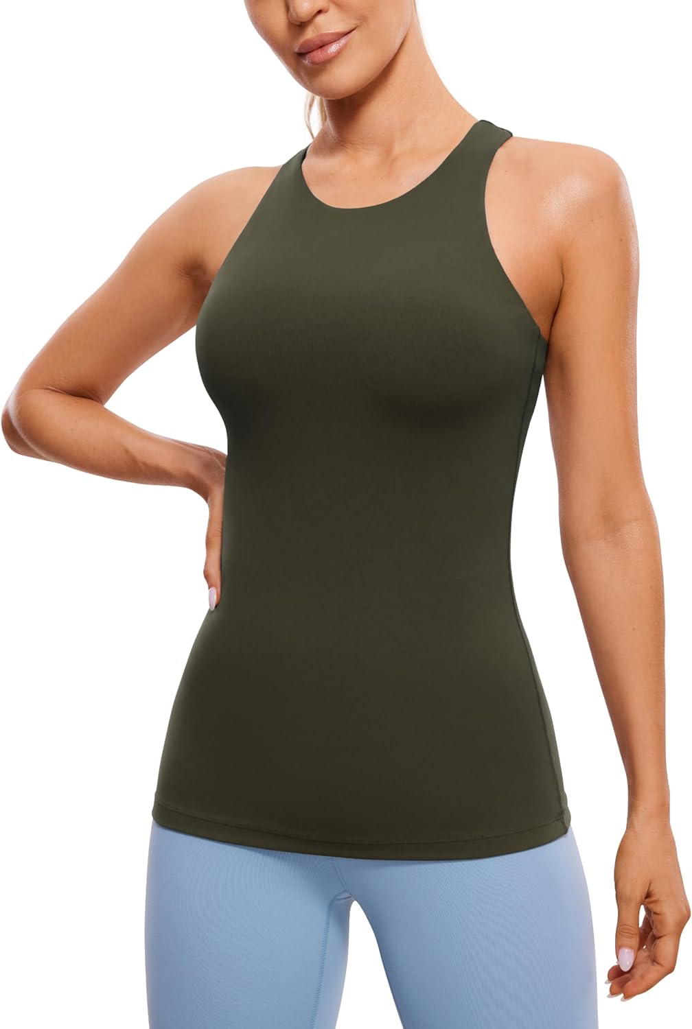 CRZ YOGA Butterluxe Womens Racerback High Neck Tank Top Review