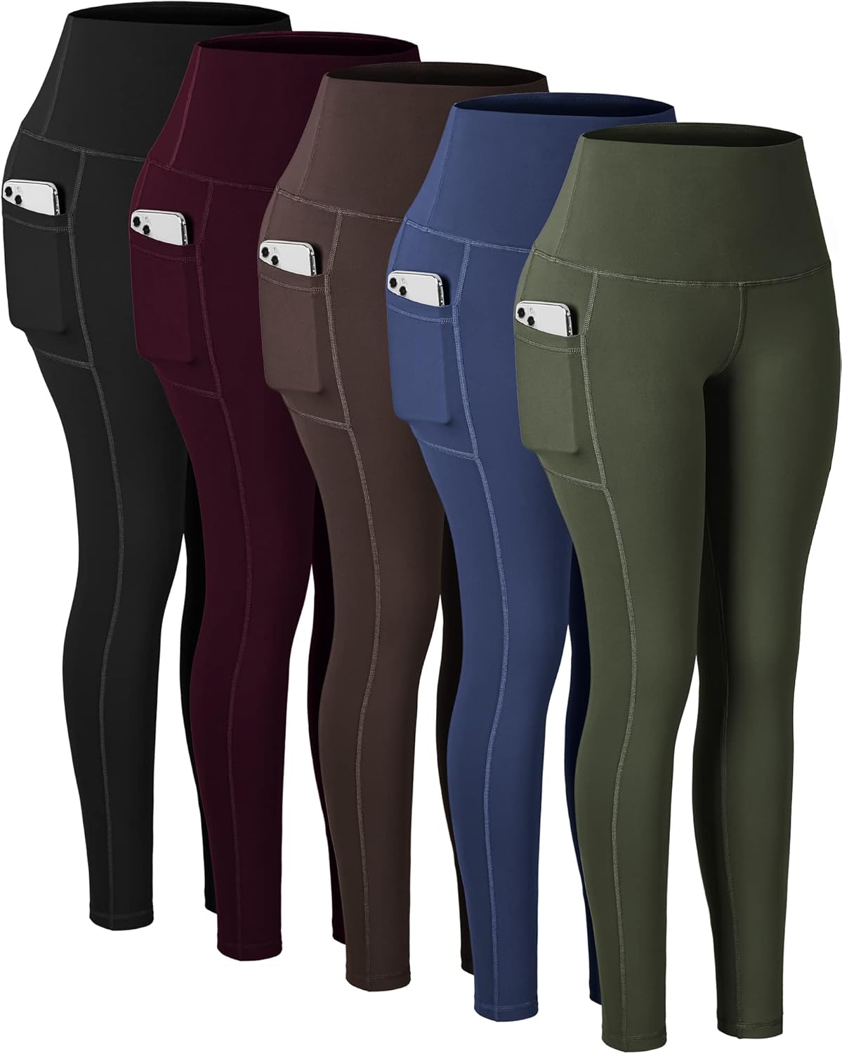 High Waisted Tummy Control Leggings with Pockets for Women