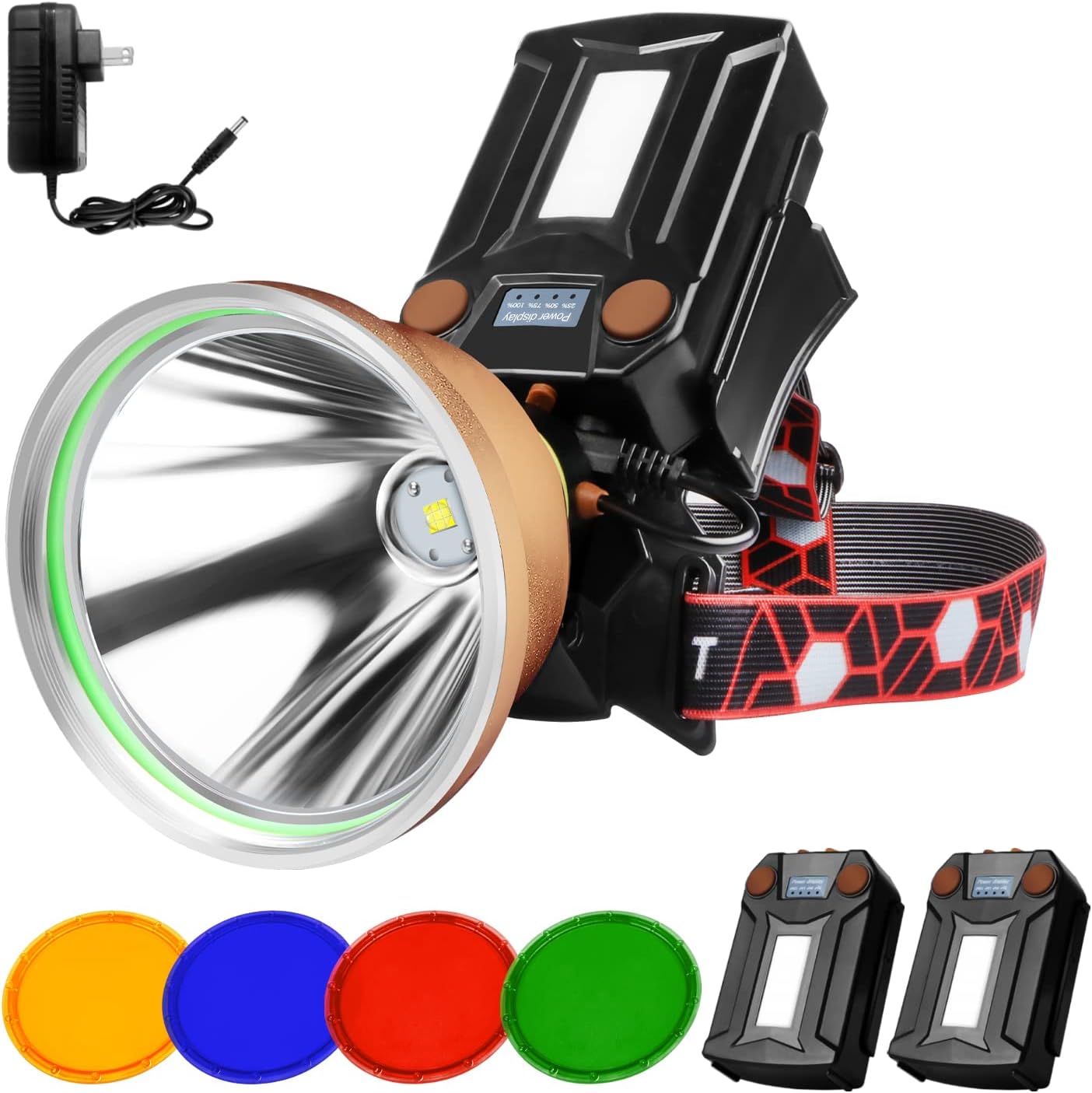 High Power LED Headlamp for Coon Hunting and Outdoor Use