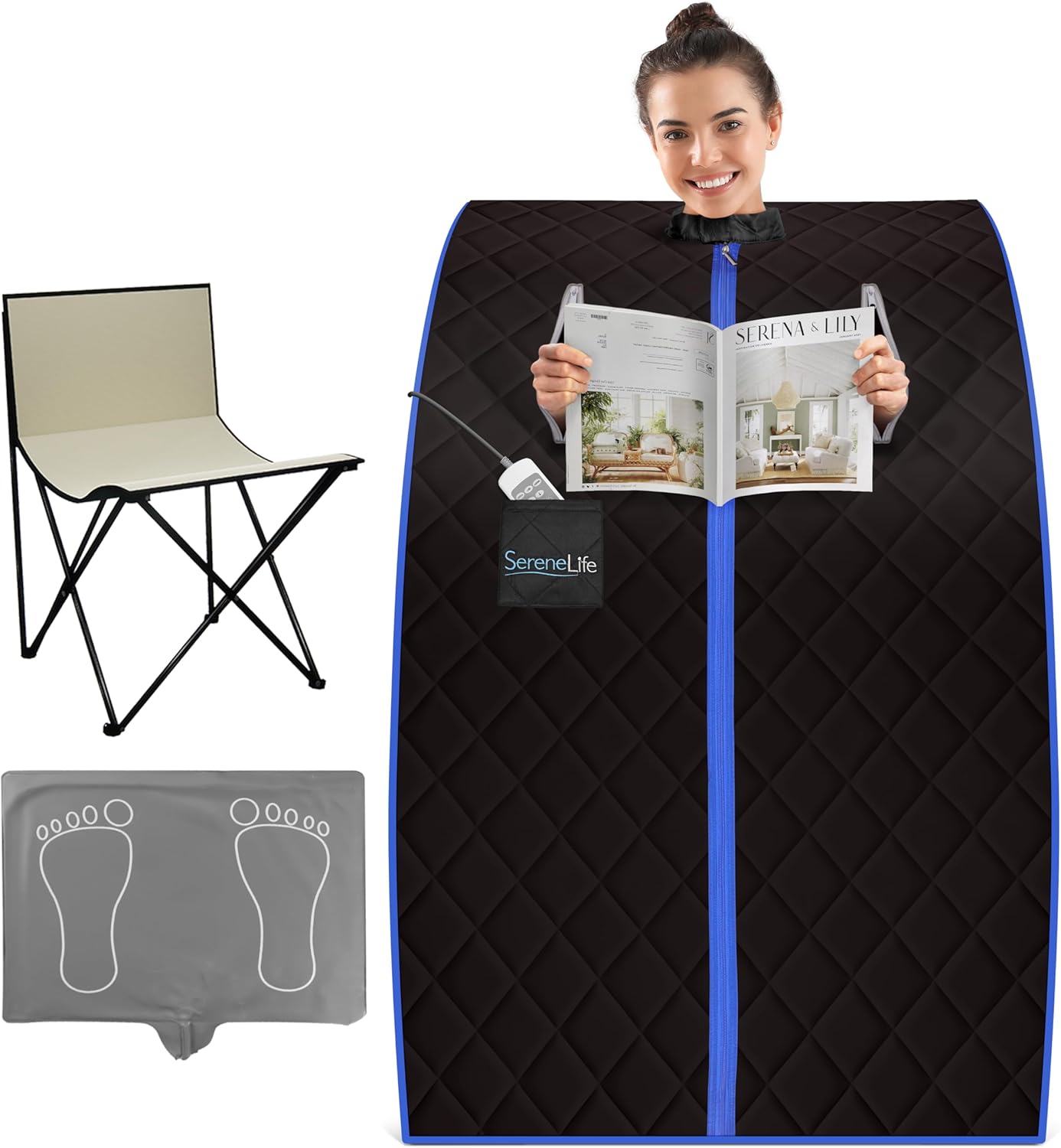 SereneLife Portable Infrared Steam Sauna for Home Relaxation