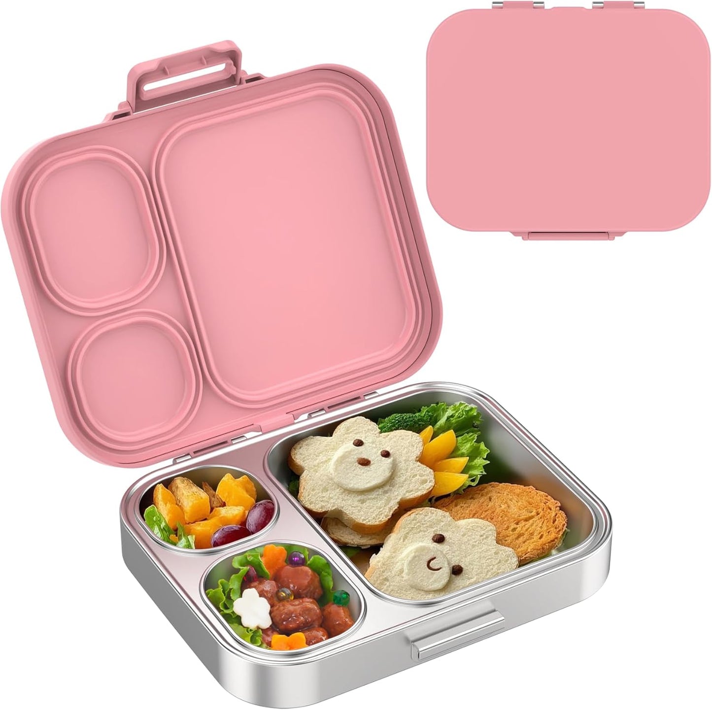 Stainless Steel Lunch Box with 3 Compartments for Easy Meals
