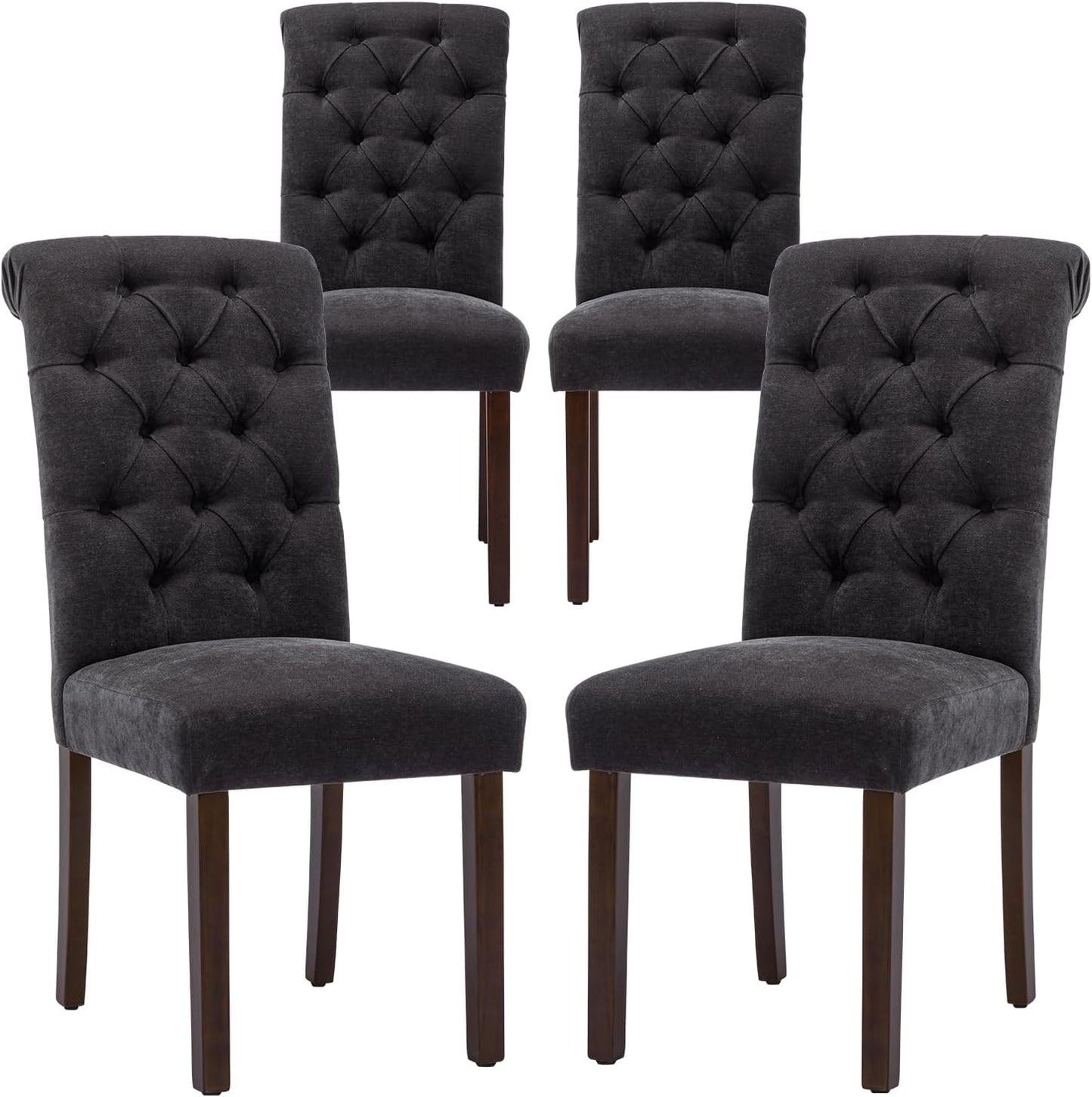COLAMY Button Tufted Dining Chairs Set of 4 for Modern Homes