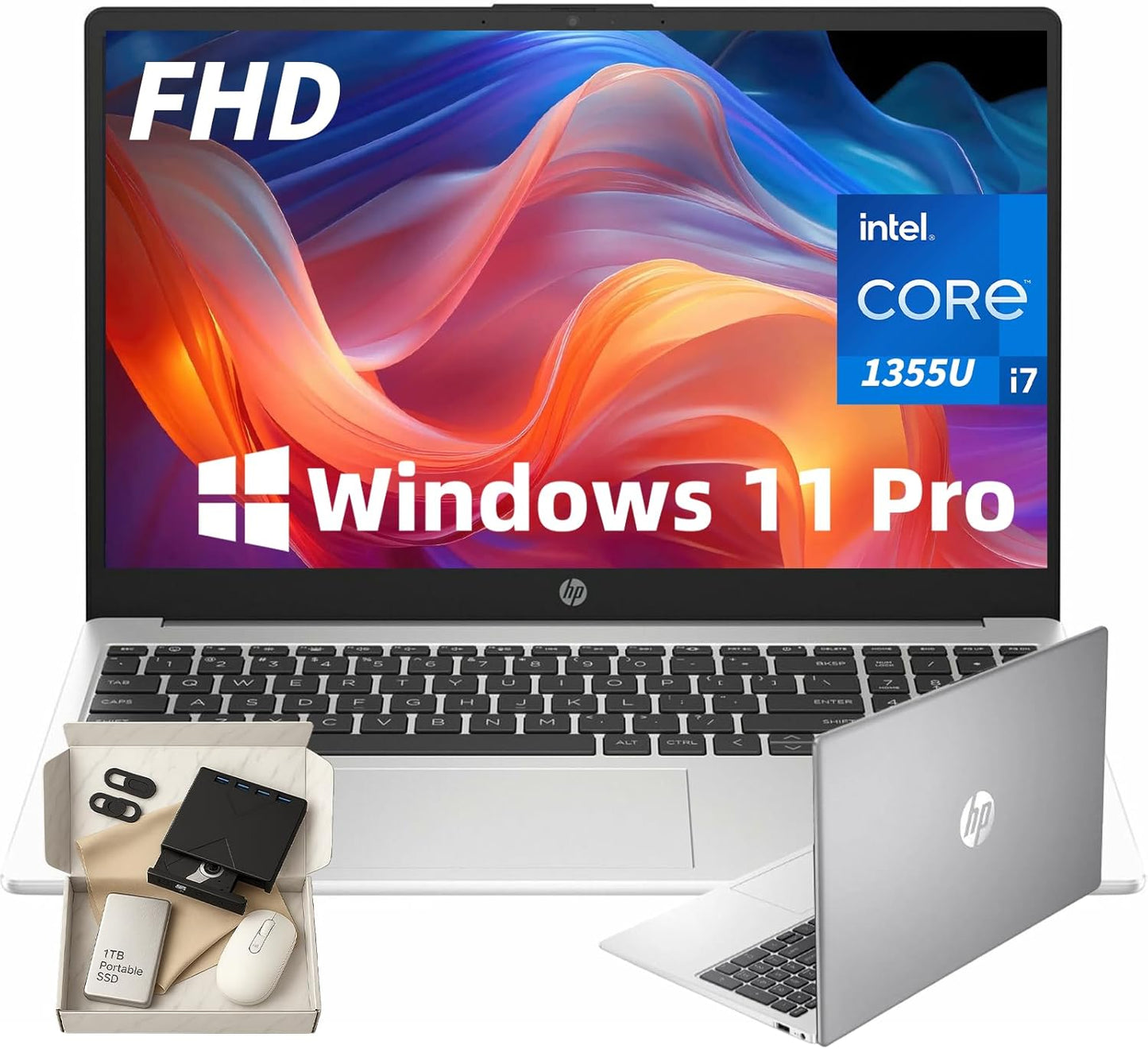 HP 15.6 FHD Business Laptop with Intel i7-1355U and 64GB RAM