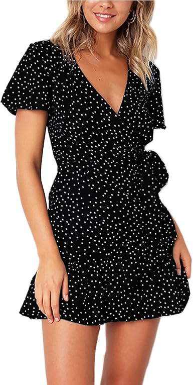 Relipop Summer Women Short Sleeve Print Dress for Casual Wear