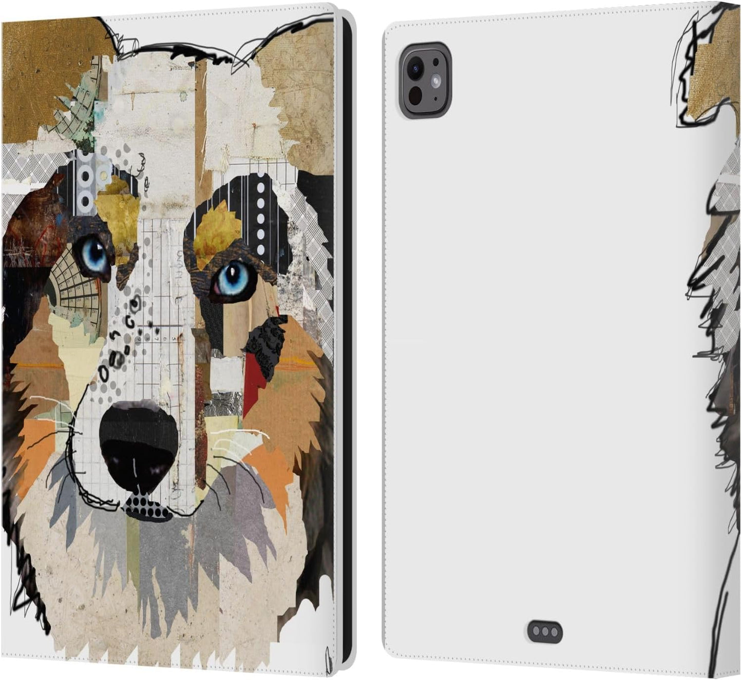 Michel Keck Australian Shepherd Dogs Leather Wallet Case