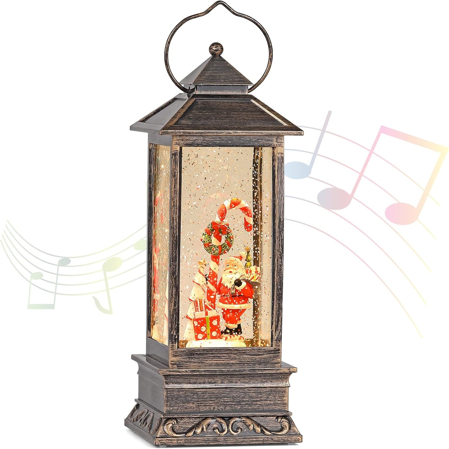 Christmas Musical Snow Globe Lantern for Festive Decor