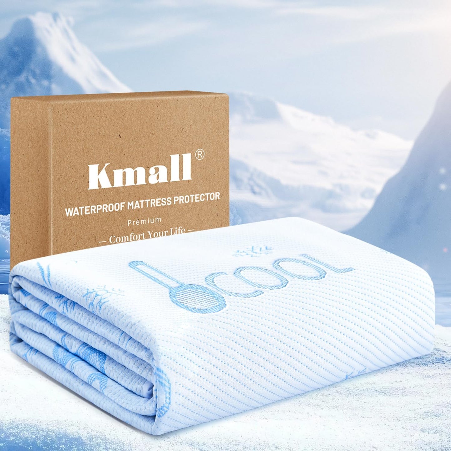 Kmall Cooling Full Size Mattress Protector - 100% Waterproof