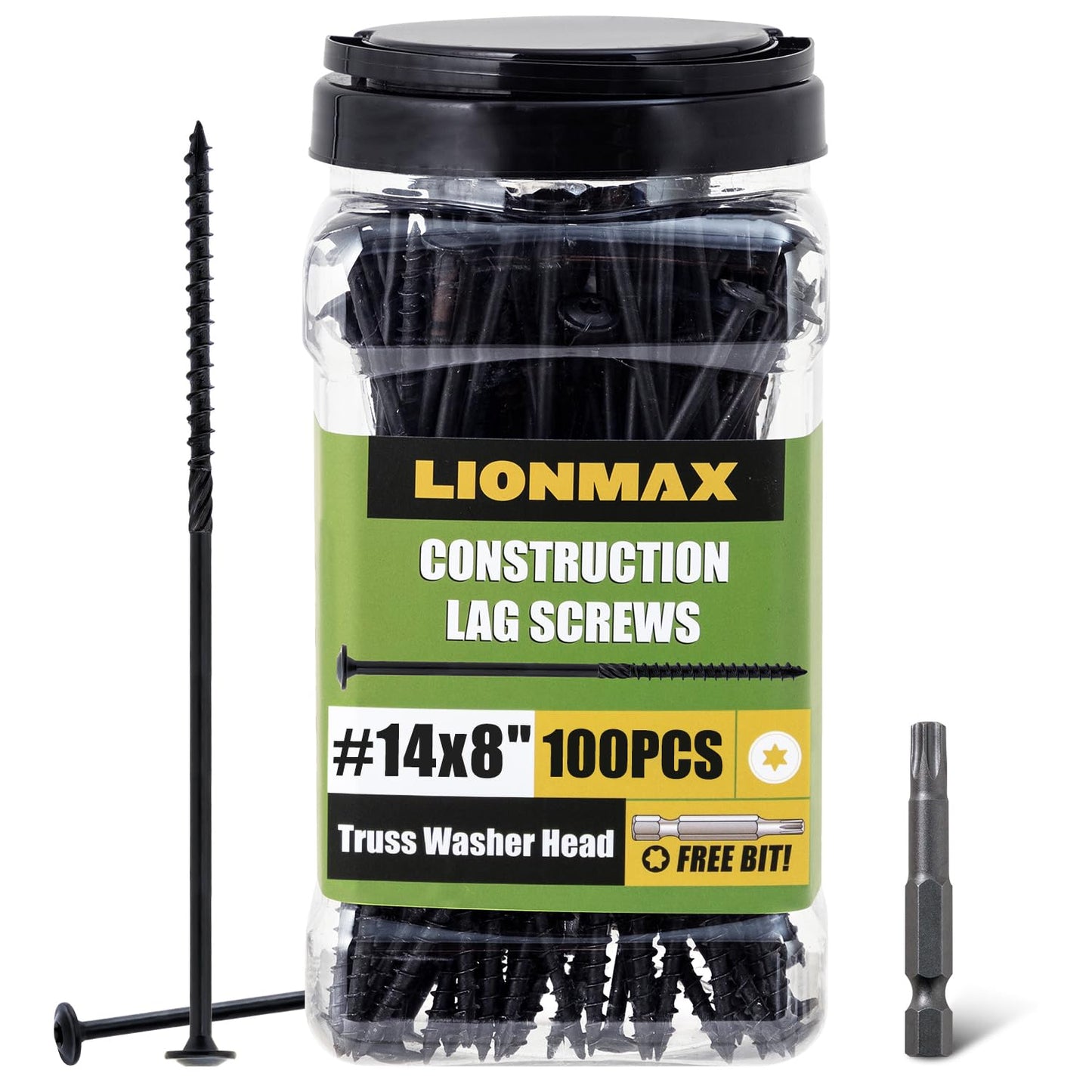 LIONMAX 8 Inch Lag Screws for Heavy Duty Wood Projects