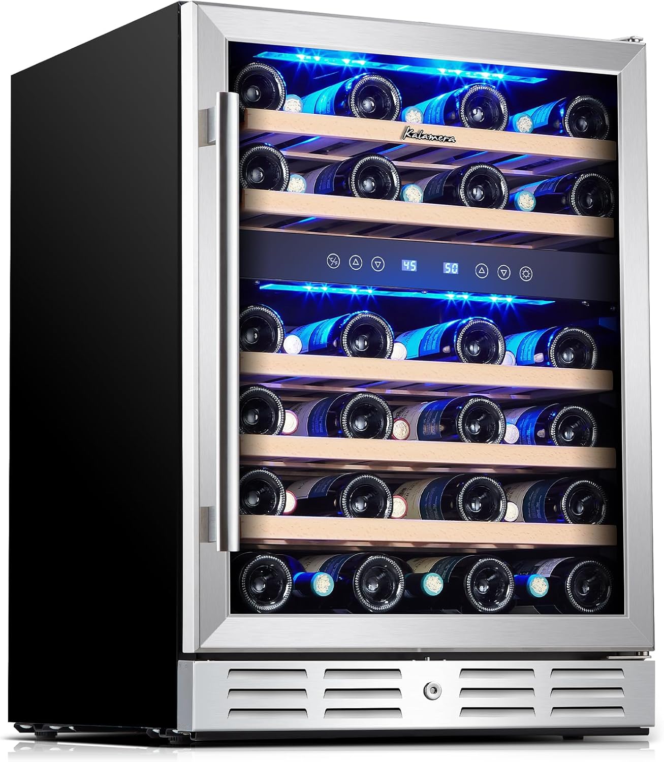 Kalamera 24 inch Wine Cooler - Dual Zone 46 Bottle Fridge
